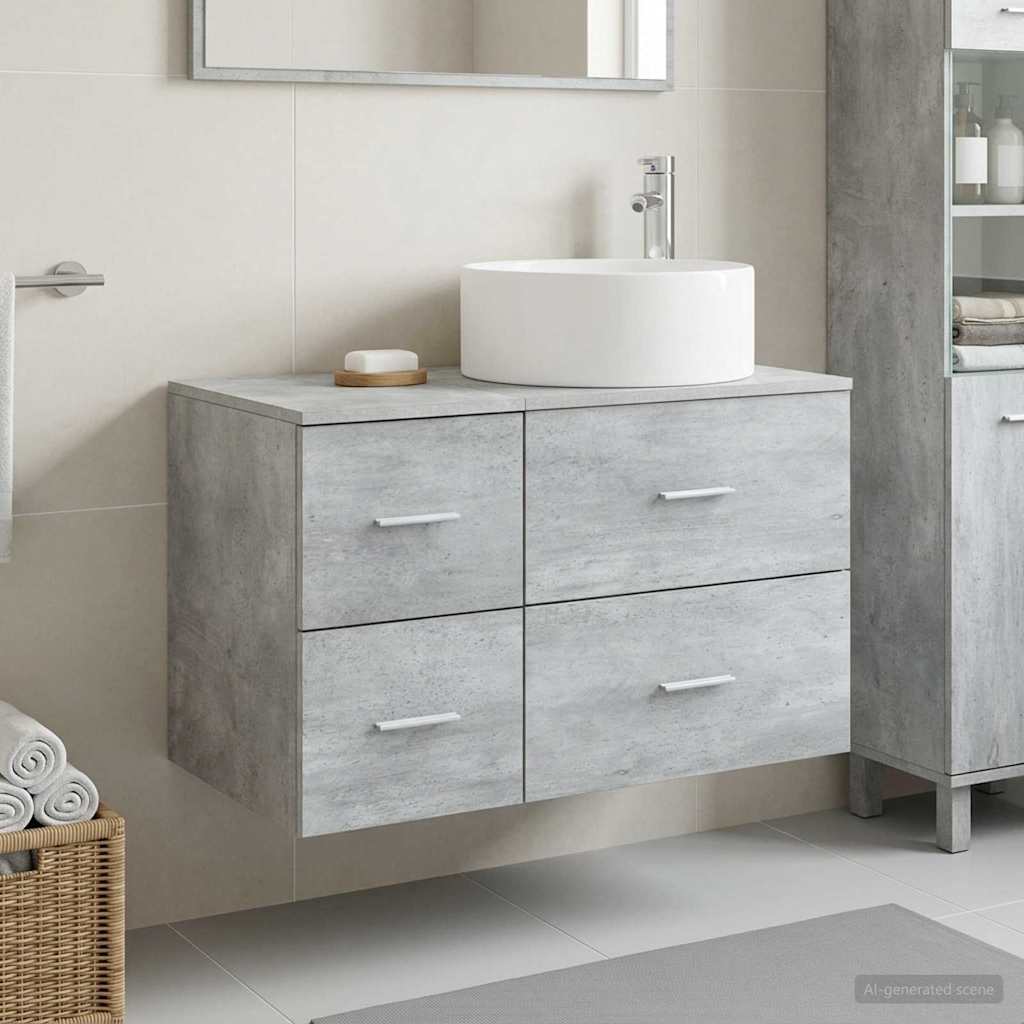 Bathroom Furniture Set 2 pcs Concrete Grey Engineered Wood