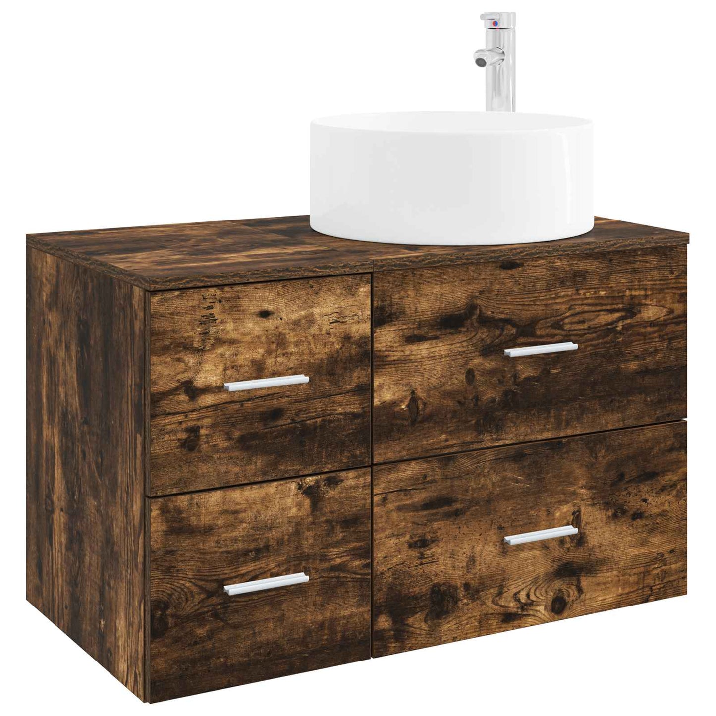 Bathroom Furniture Set 2 pcs Smoked Oak Engineered Wood