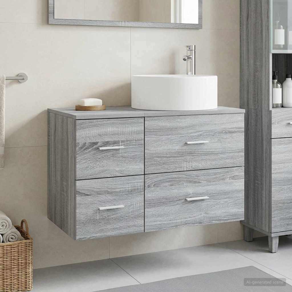 Bathroom Furniture Set 2 pcs Grey Sonoma Engineered Wood