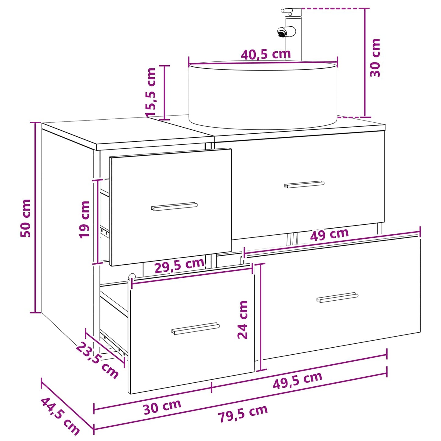 Bathroom Furniture Set 2 pcs Grey Sonoma Engineered Wood