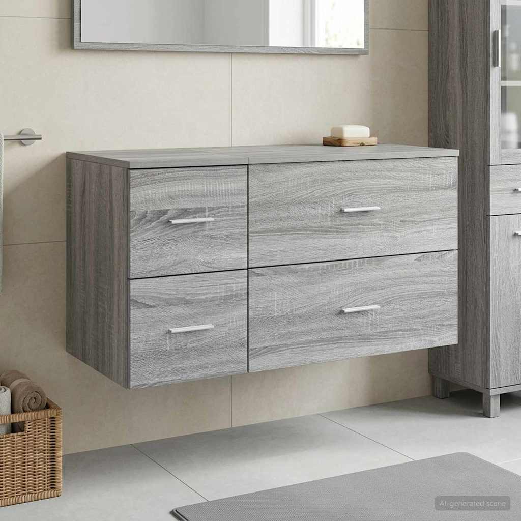 Bathroom Furniture Set 2 pcs Grey Sonoma Engineered Wood