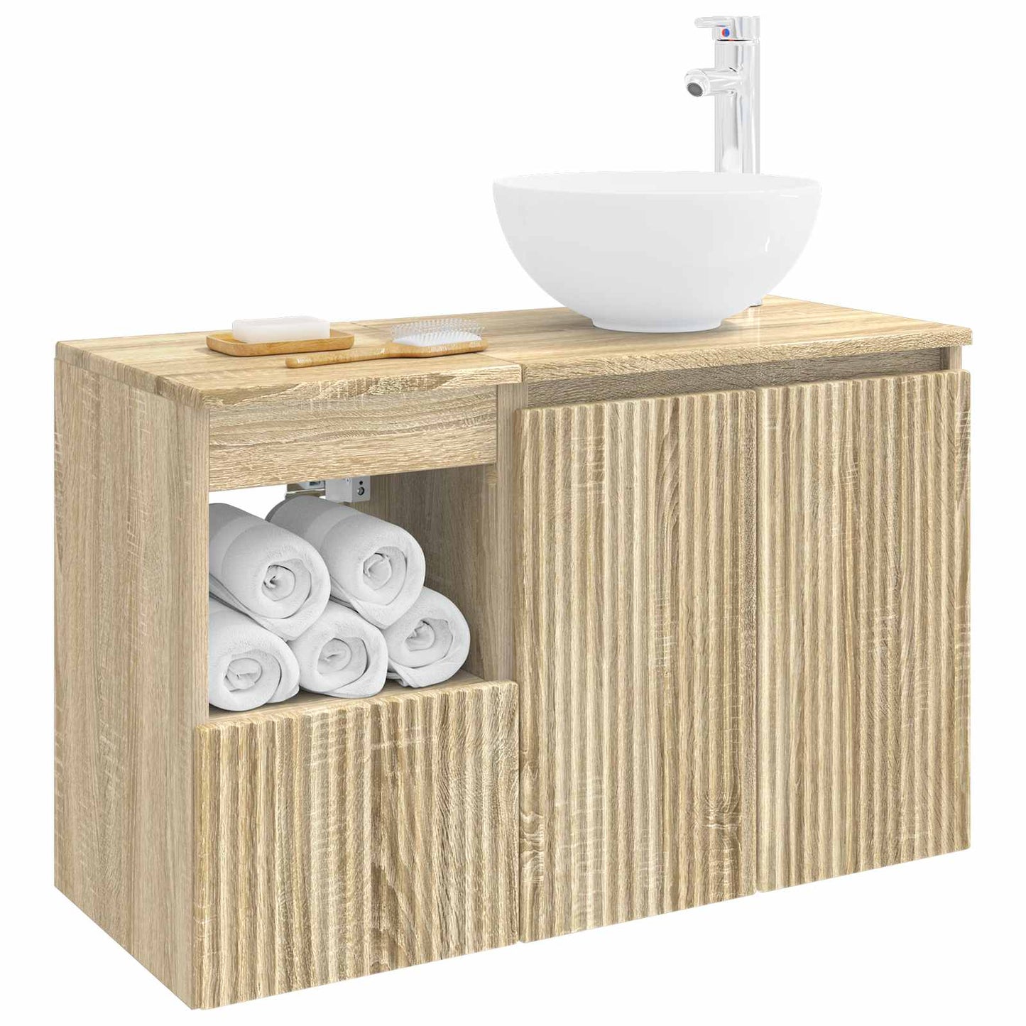 Bathroom Furniture Set 2 pcs Sonoma Oak Engineered Wood