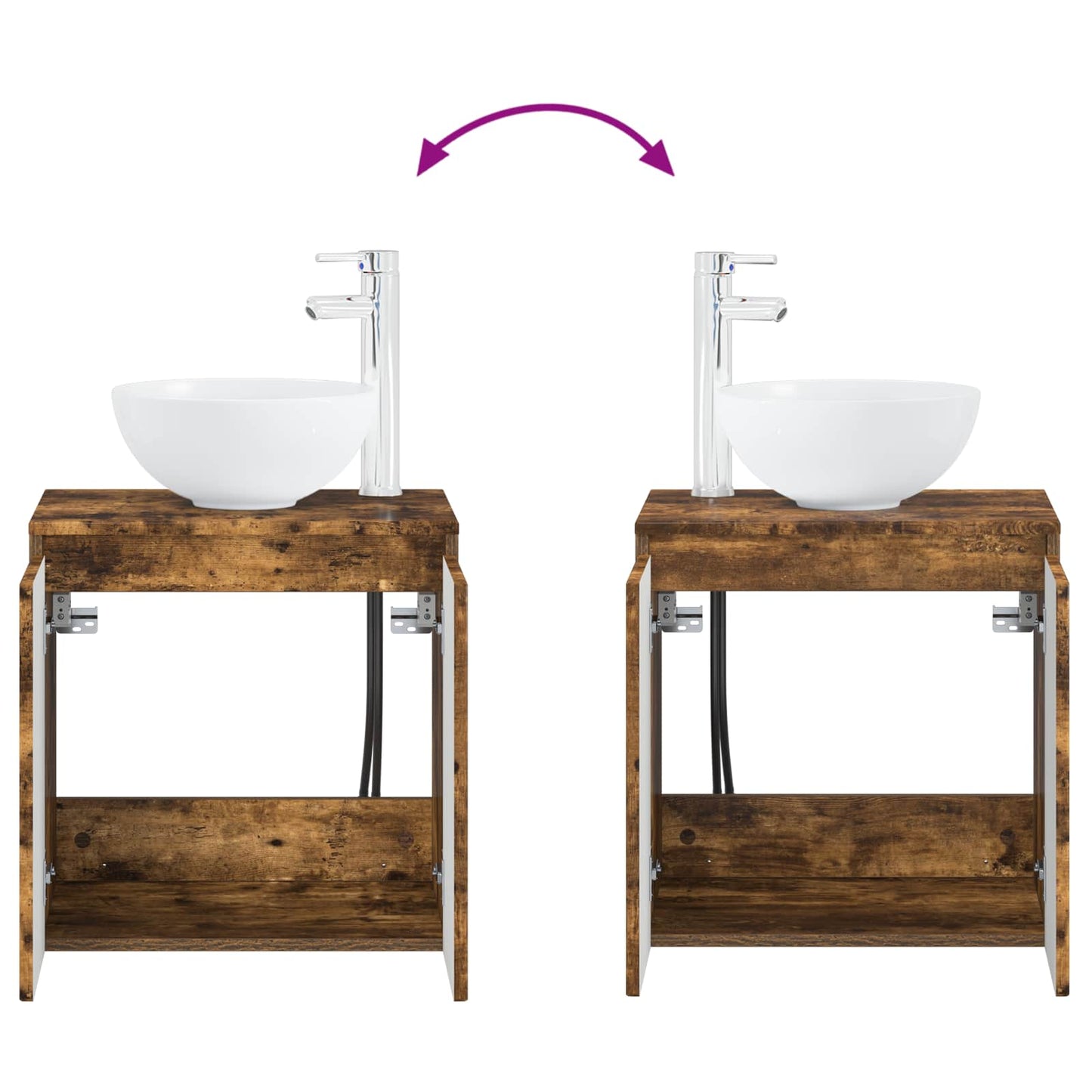 Bathroom Furniture Set 2 pcs Smoked Oak Engineered Wood