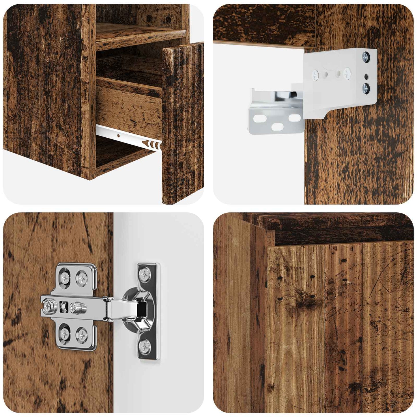 Bathroom Furniture Set 2 pcs Old Wood Engineered Wood