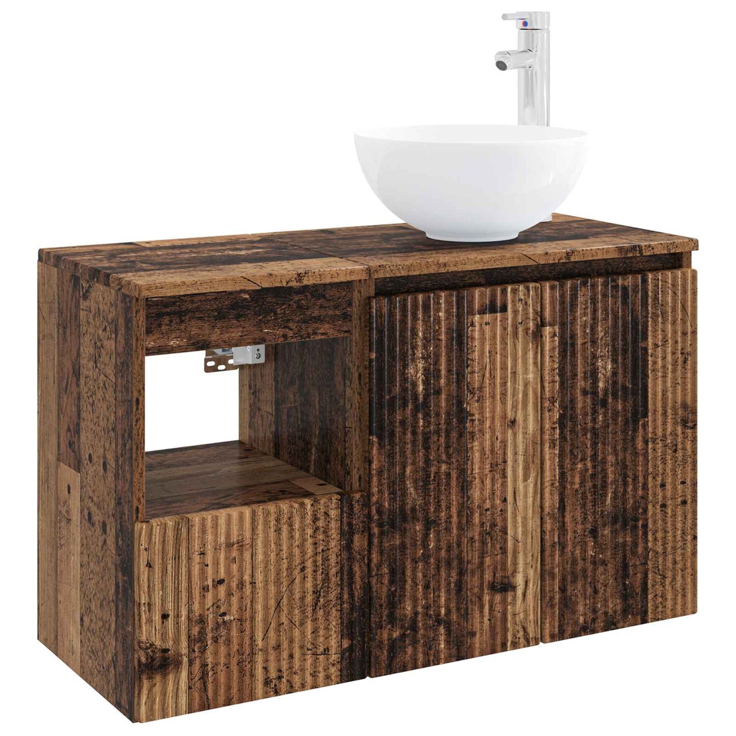 Bathroom Furniture Set 2 pcs Old Wood Engineered Wood