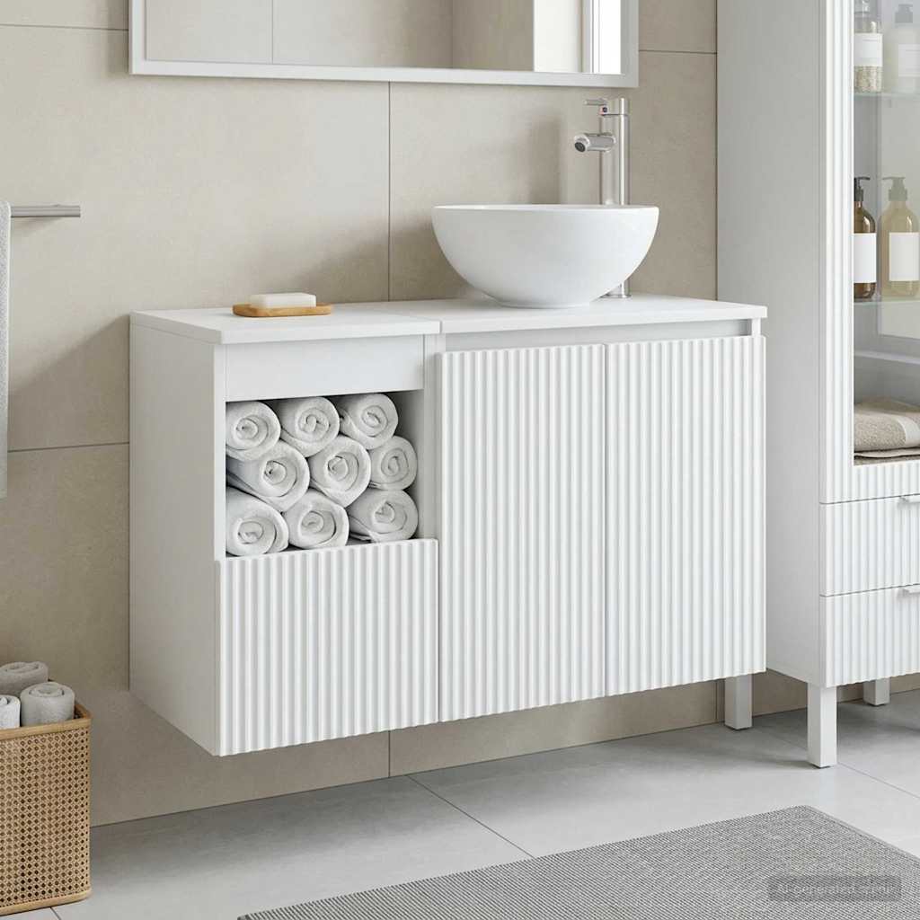 Bathroom Furniture Set 2 pcs White Engineered Wood