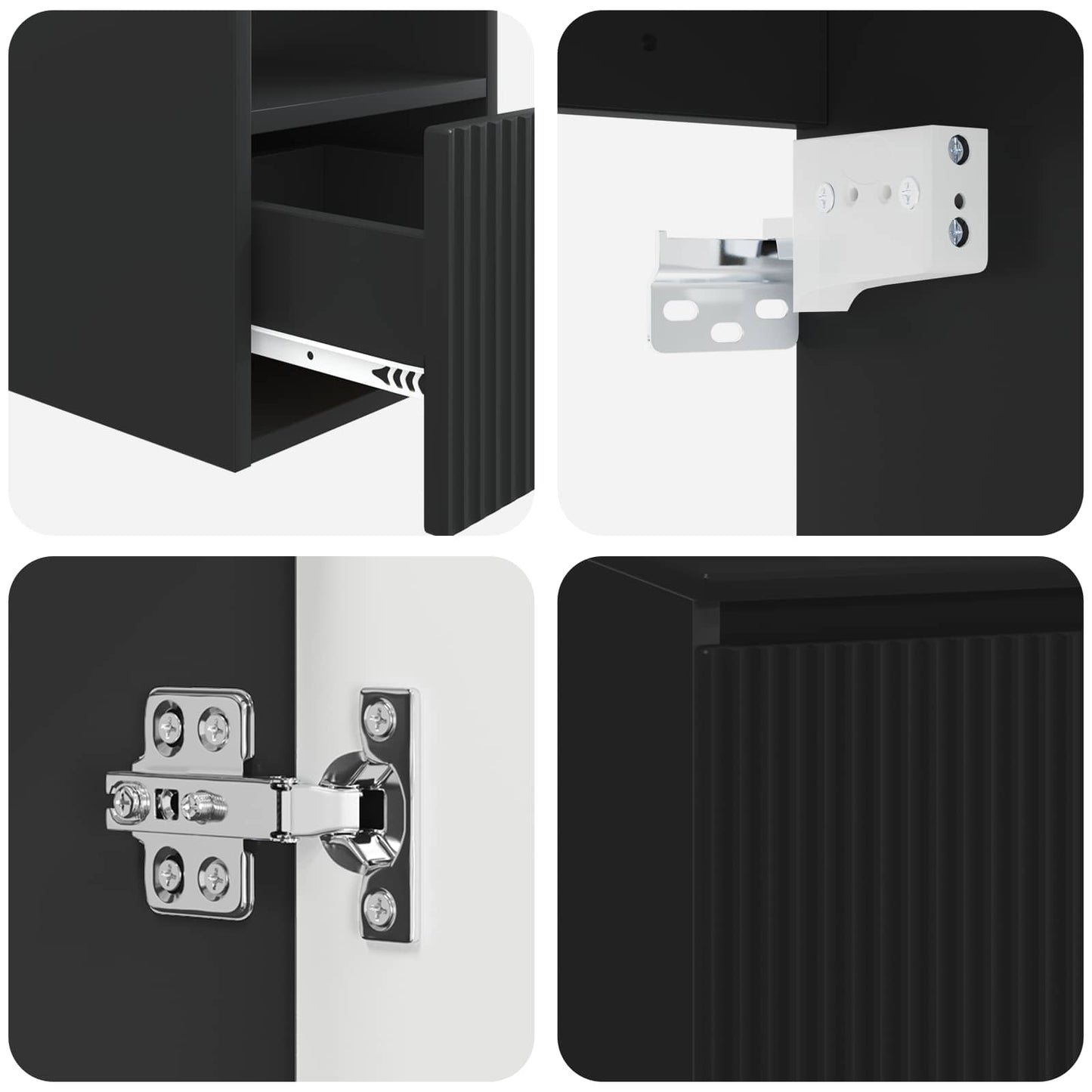 Bathroom Furniture Set 2 pcs Black Engineered Wood