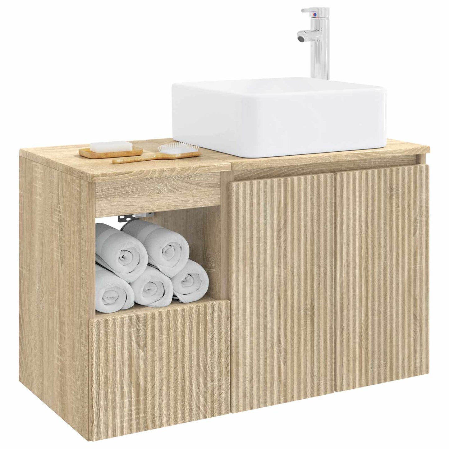 Bathroom Furniture Set 2 pcs Sonoma Oak Engineered Wood