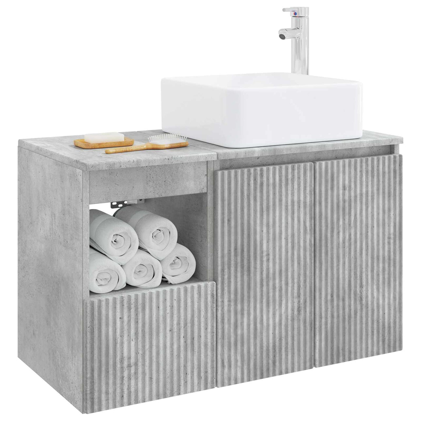 Bathroom Furniture Set 2 pcs Concrete Grey Engineered Wood