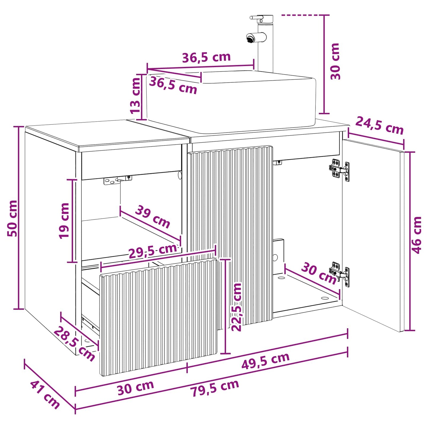 Bathroom Furniture Set 2 pcs Smoked Oak Engineered Wood
