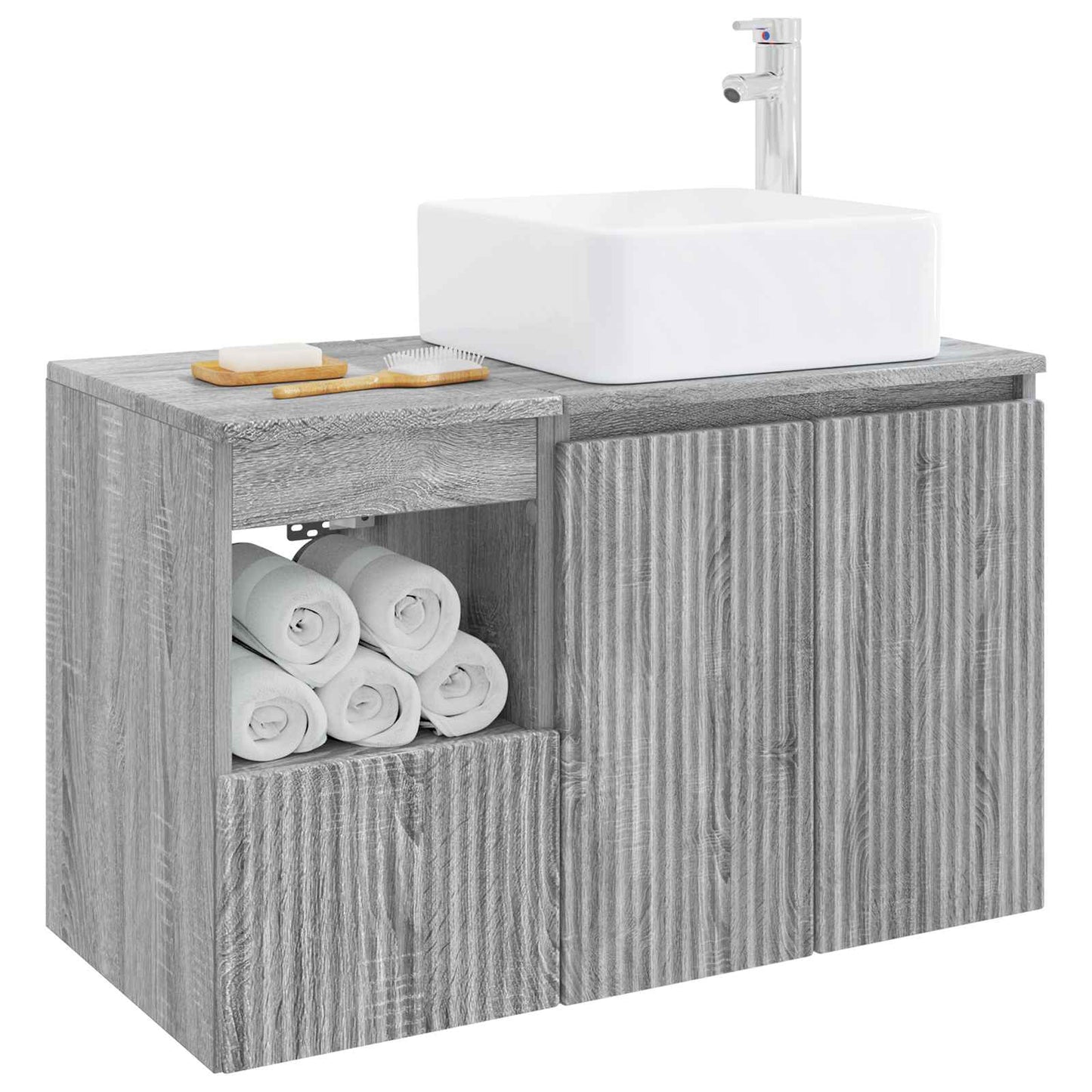 Bathroom Furniture Set 2 pcs Grey Sonoma Engineered Wood