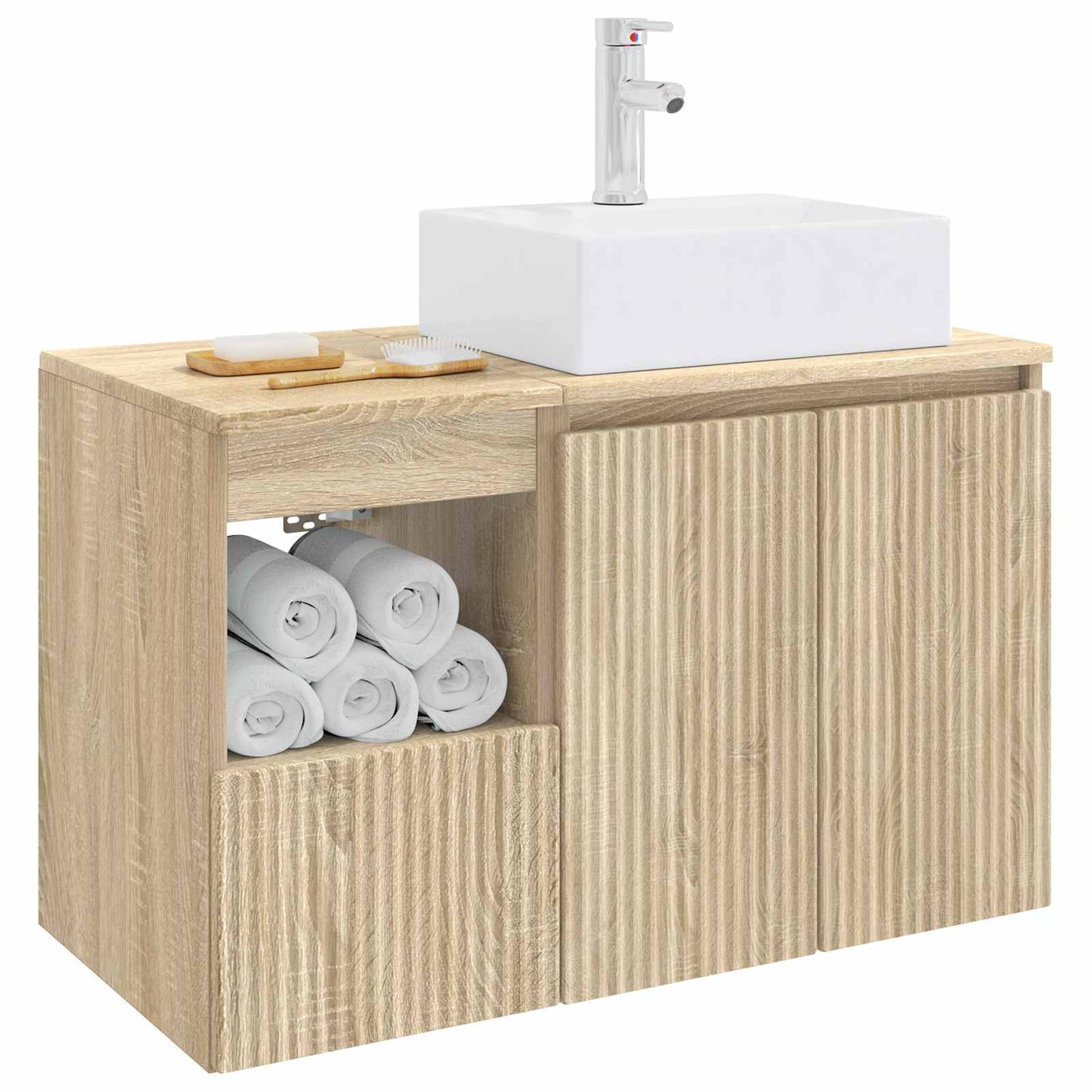 Bathroom Furniture Set 2 pcs Sonoma Oak Engineered Wood