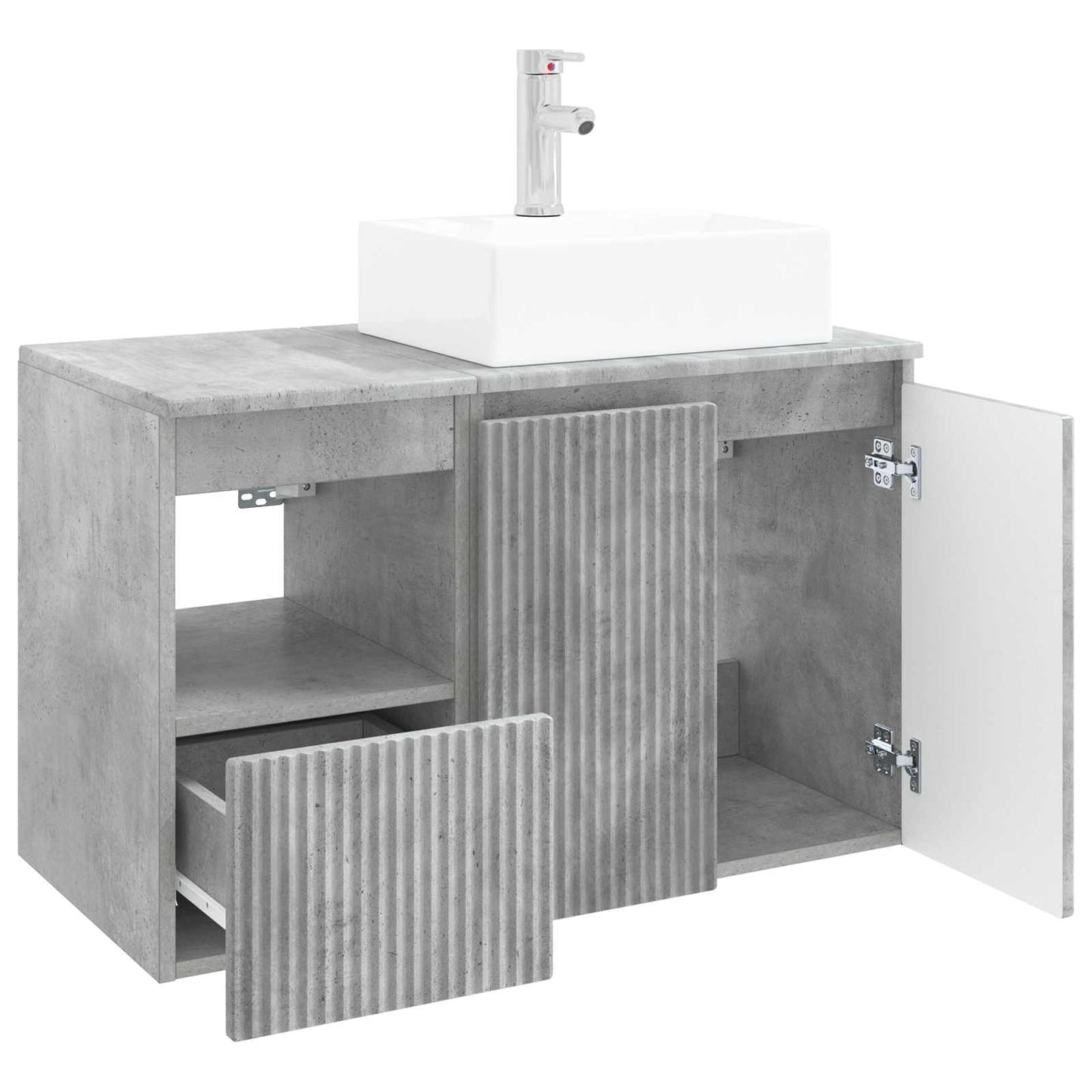 Bathroom Furniture Set 2 pcs Concrete Grey Engineered Wood