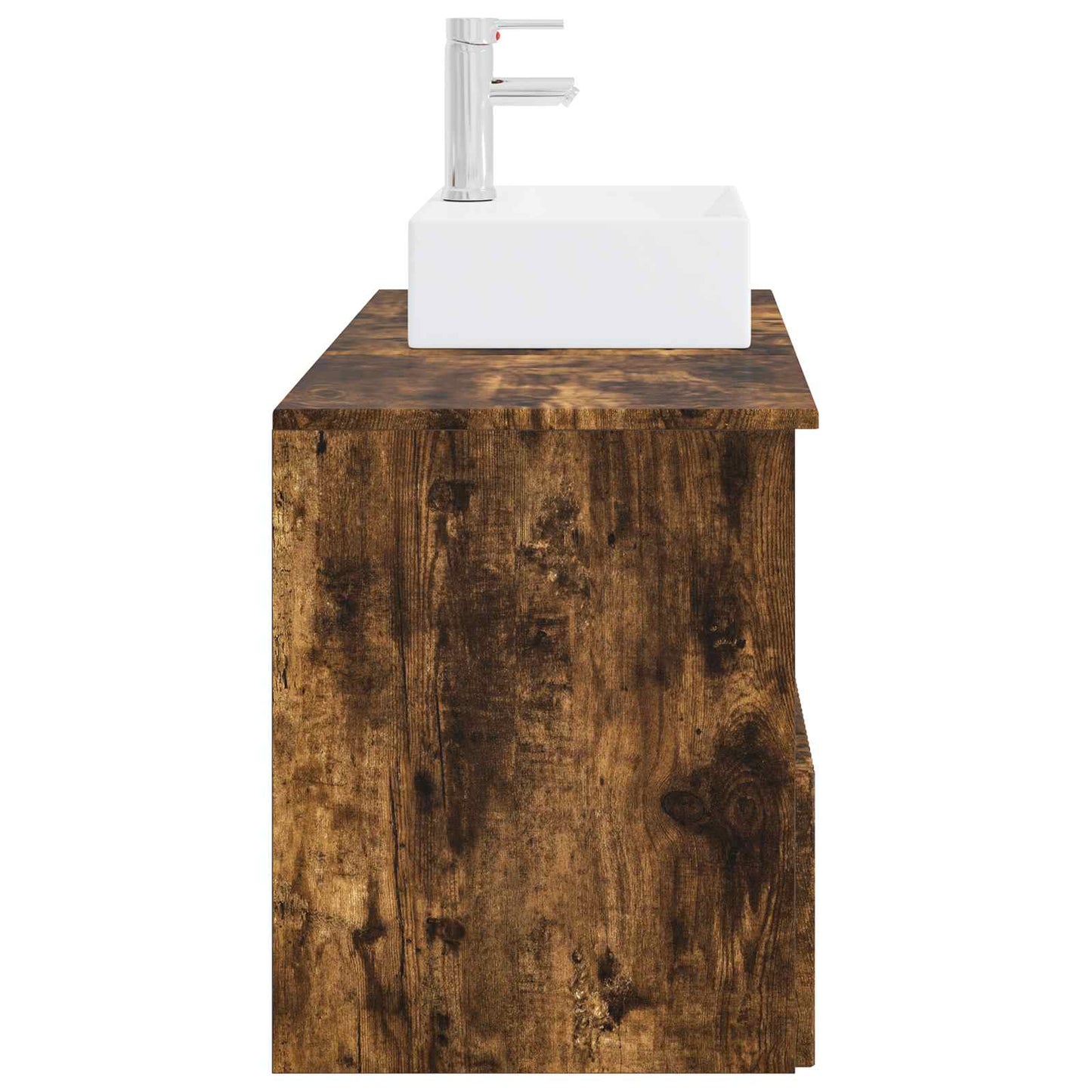 Bathroom Furniture Set 2 pcs Smoked Oak Engineered Wood