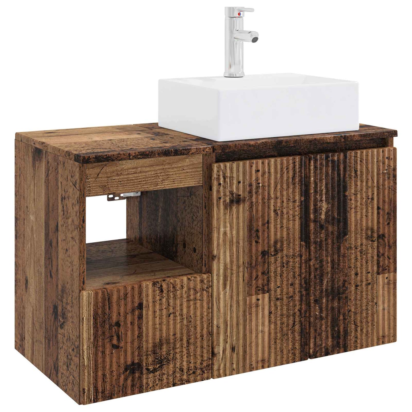 Bathroom Furniture Set 2 pcs Old Wood Engineered Wood
