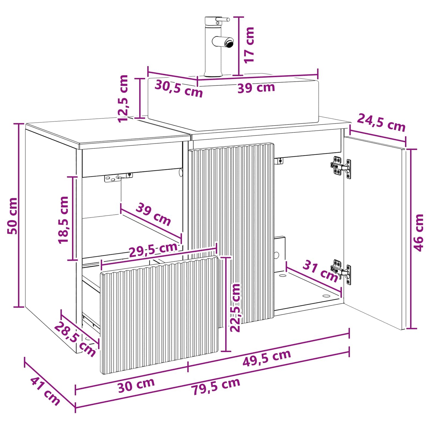 Bathroom Furniture Set 2 pcs Old Wood Engineered Wood