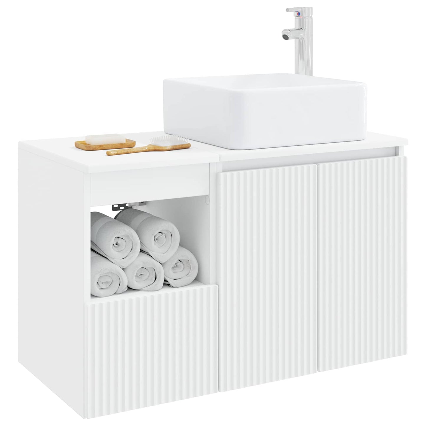 Bathroom Furniture Set 2 pcs White Engineered Wood