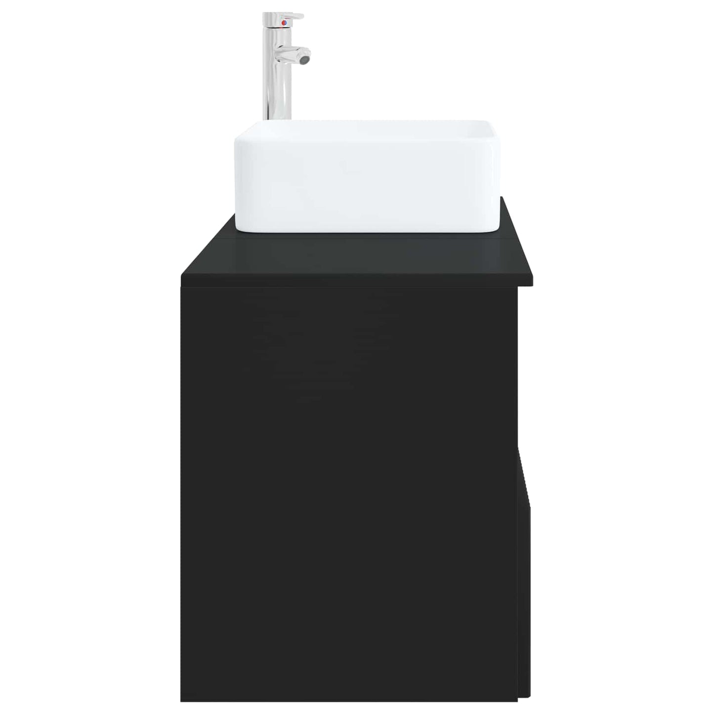 Bathroom Furniture Set 2 pcs Black Engineered Wood