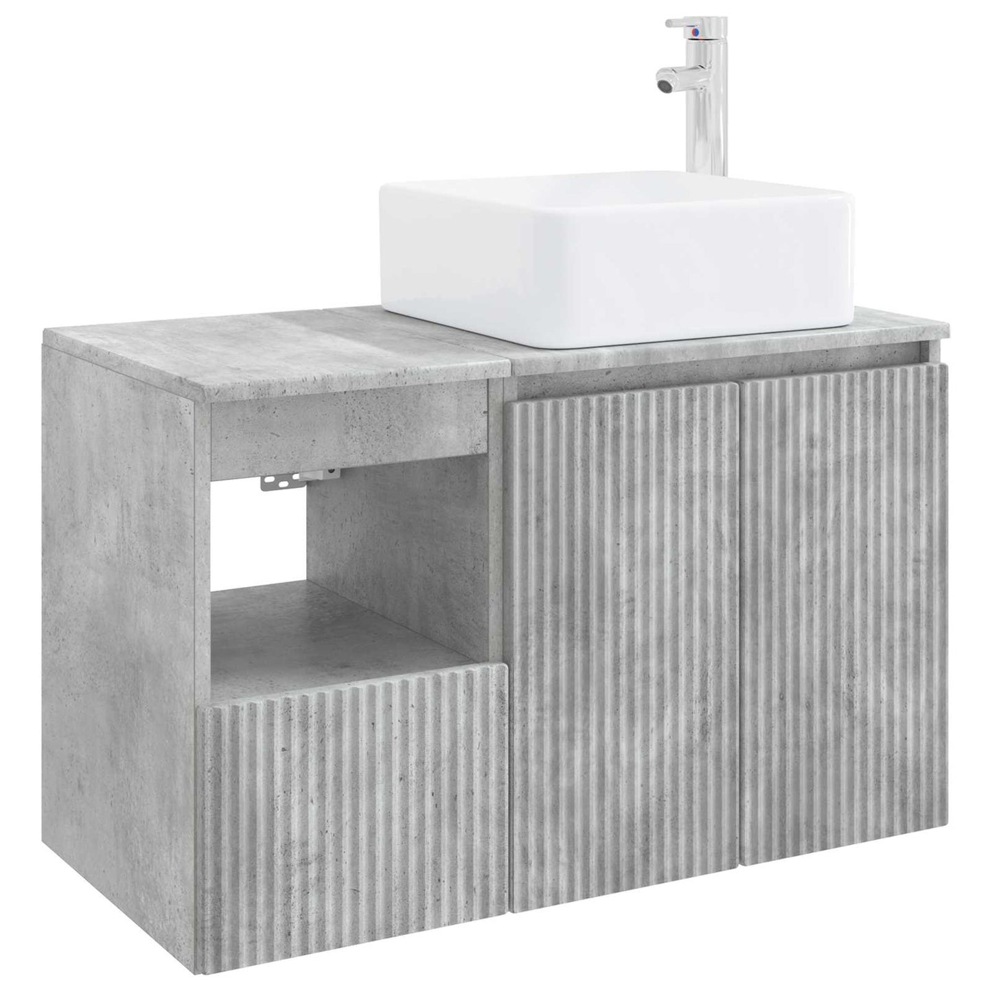 Bathroom Furniture Set 2 pcs Concrete Grey Engineered Wood