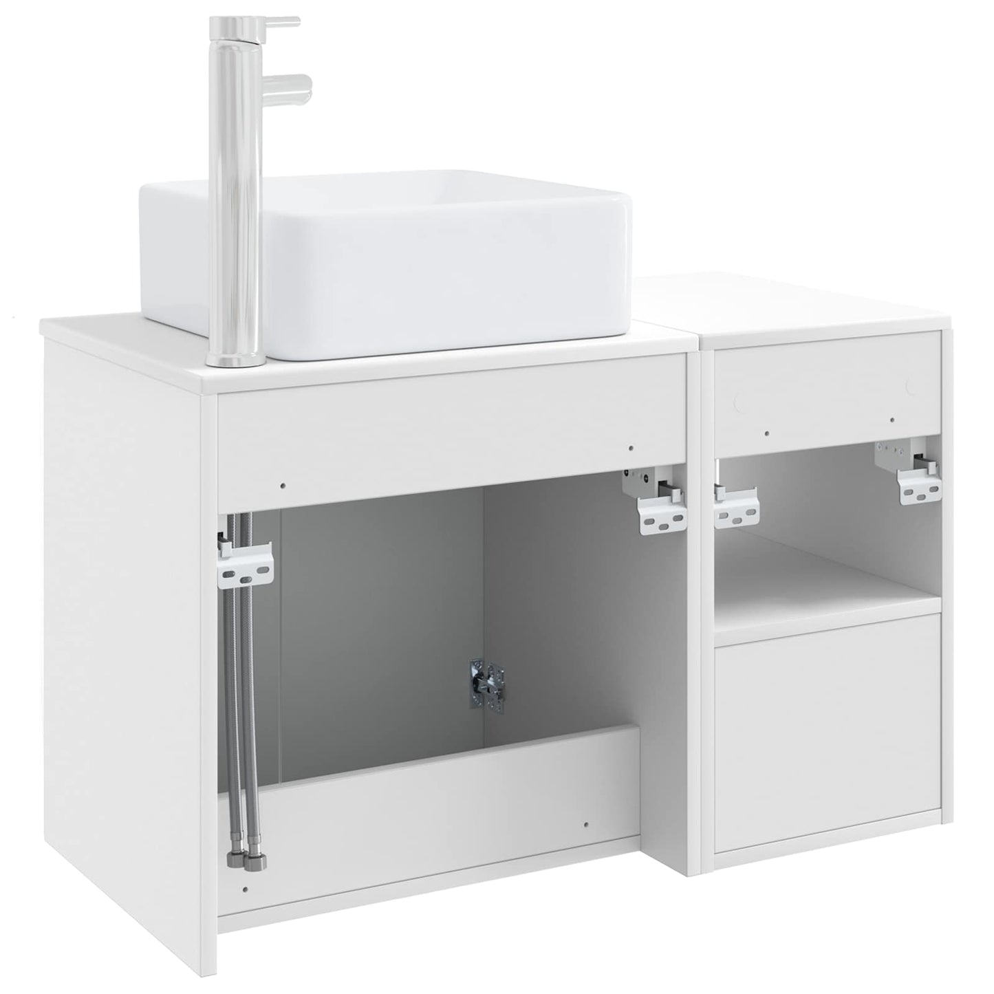 Bathroom Furniture Set 2 pcs High Gloss White Engineered Wood