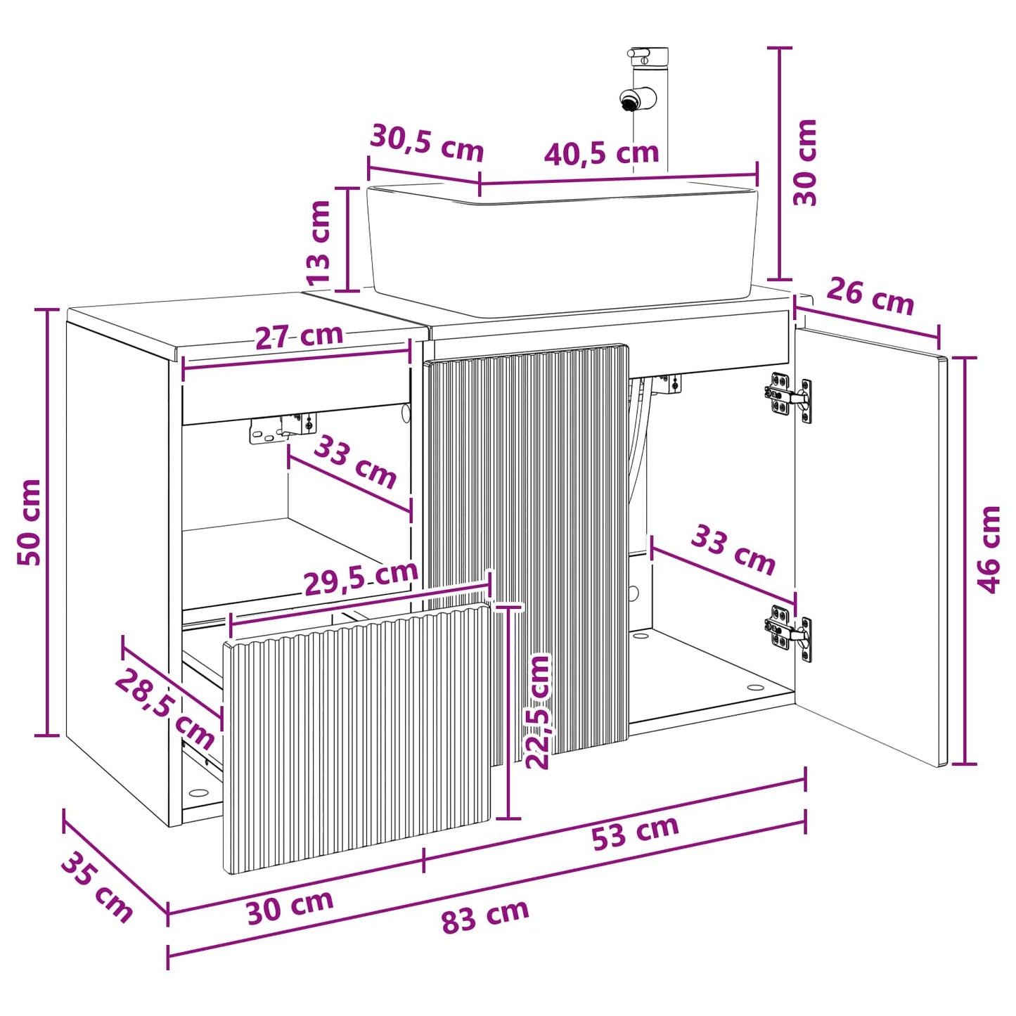 Bathroom Furniture Set 2 pcs Smoked Oak Engineered Wood