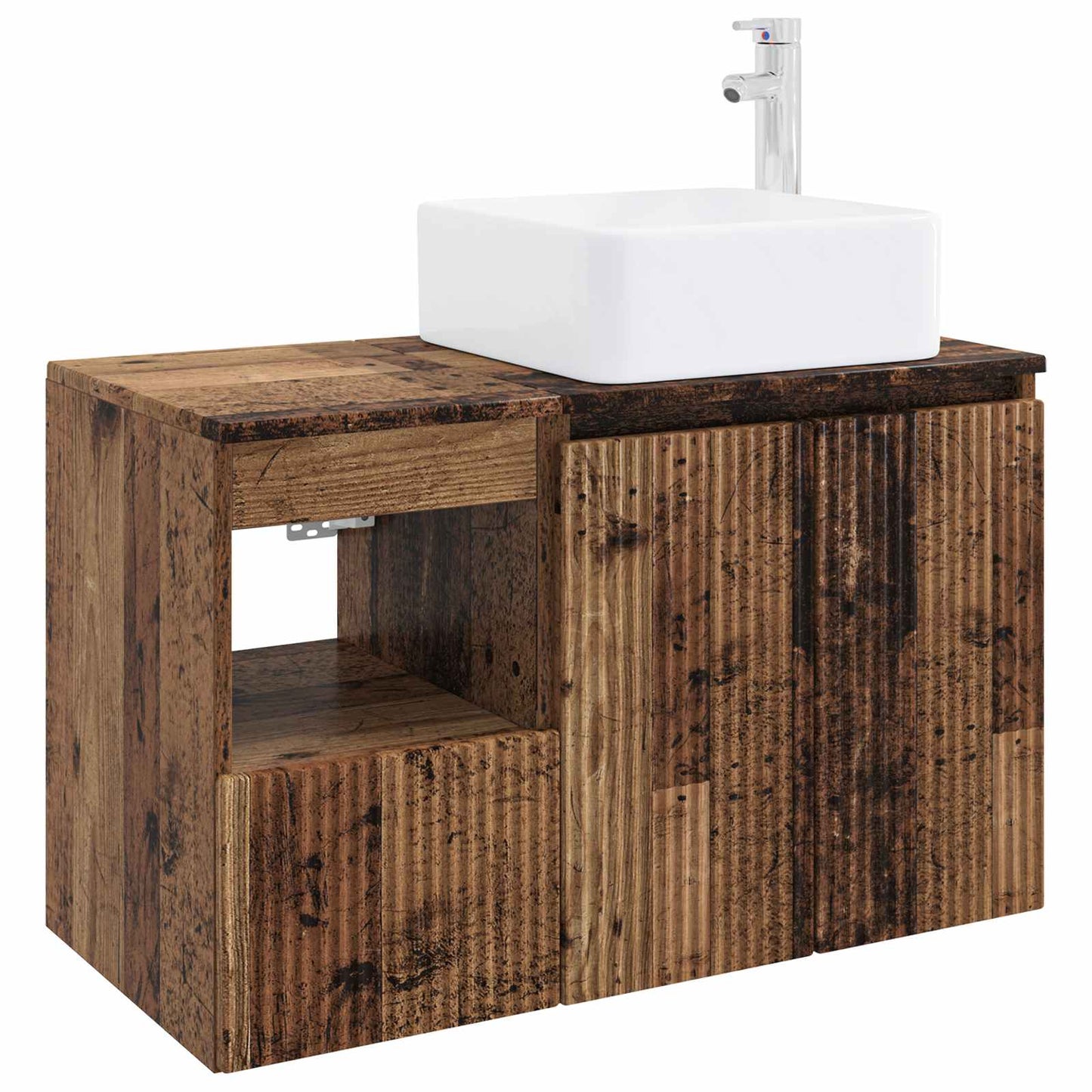 Bathroom Furniture Set 2 pcs Old Wood Engineered Wood