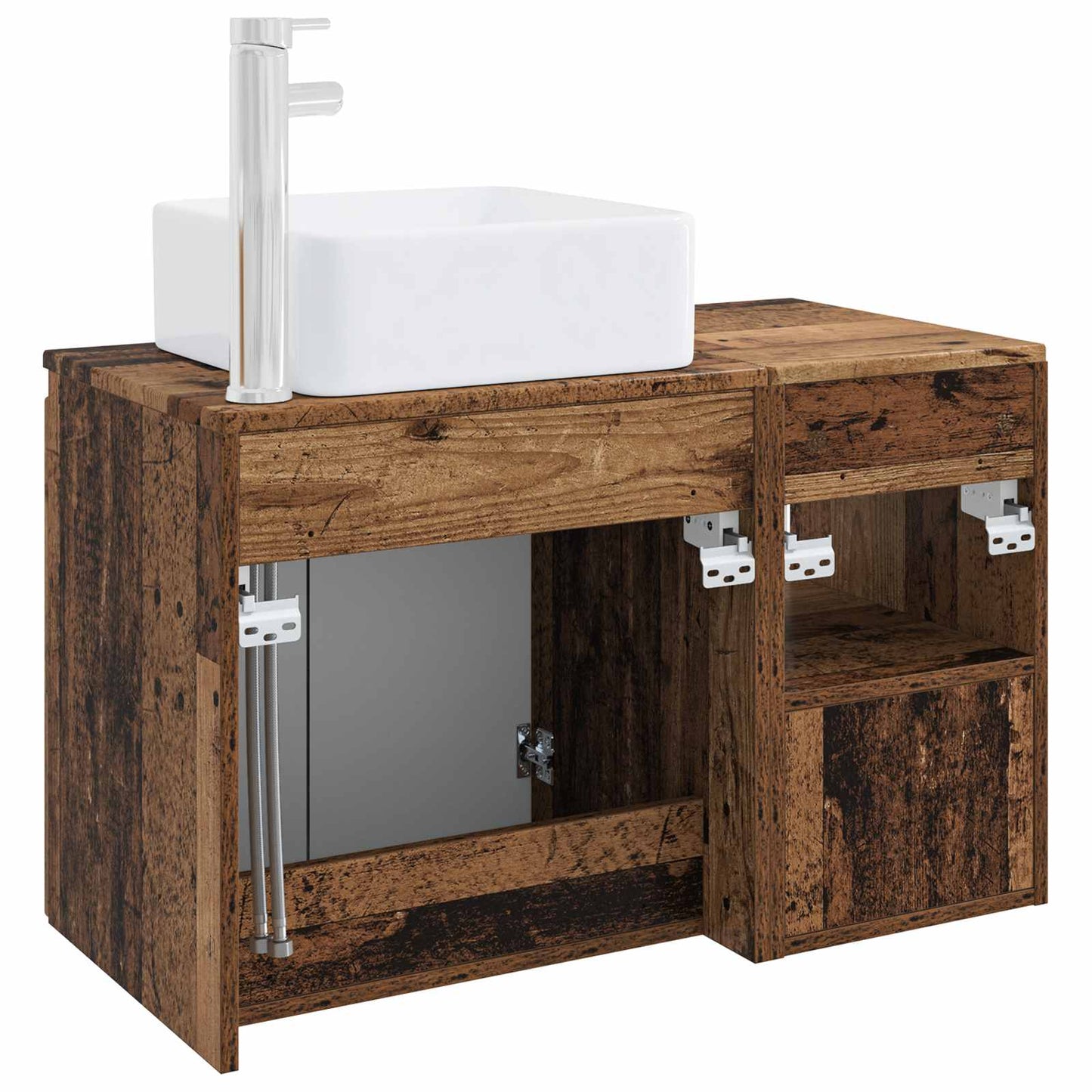 Bathroom Furniture Set 2 pcs Old Wood Engineered Wood