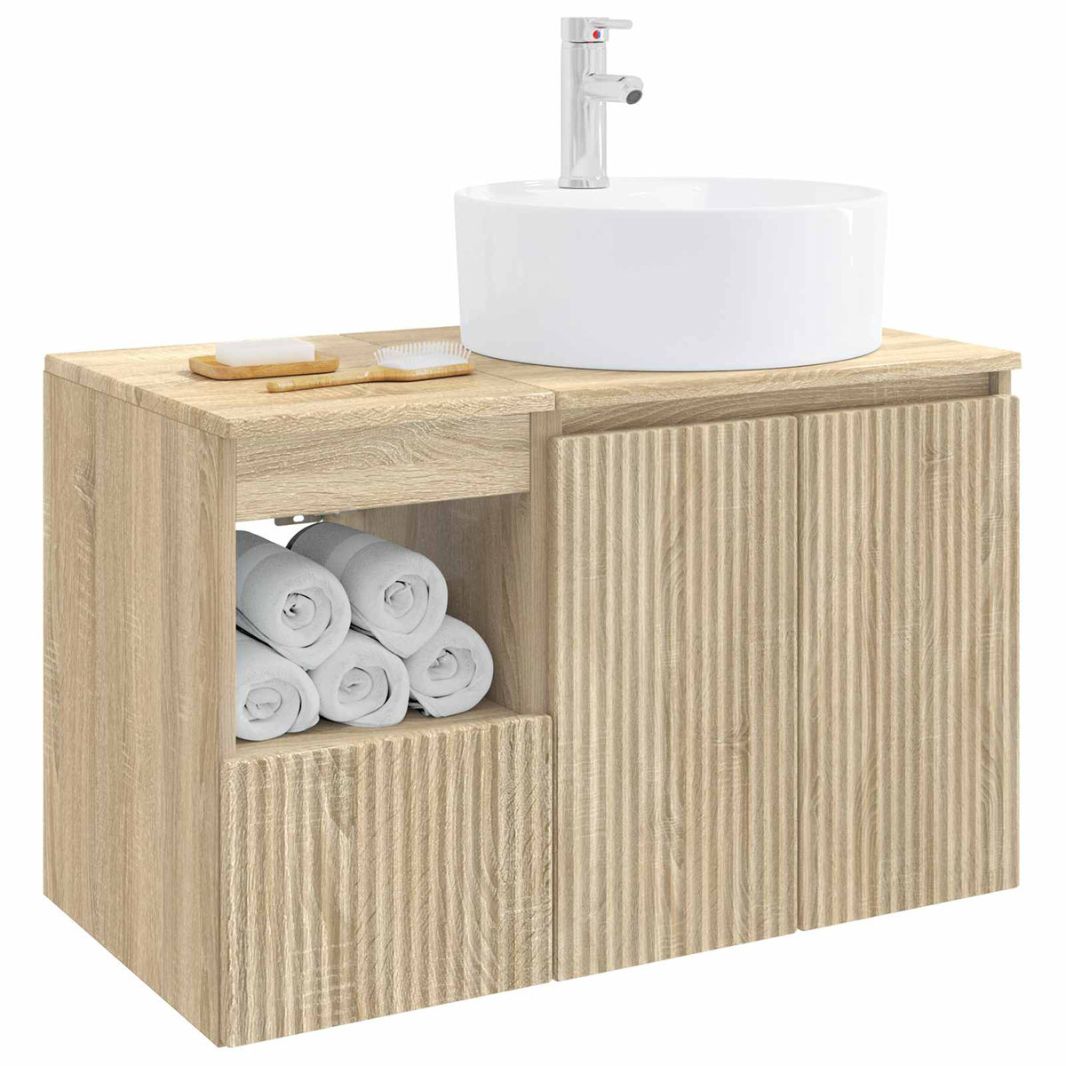 Bathroom Cabinet Set 2 pcs Sonoma Oak 79.5 x 44.5 x 82 cm