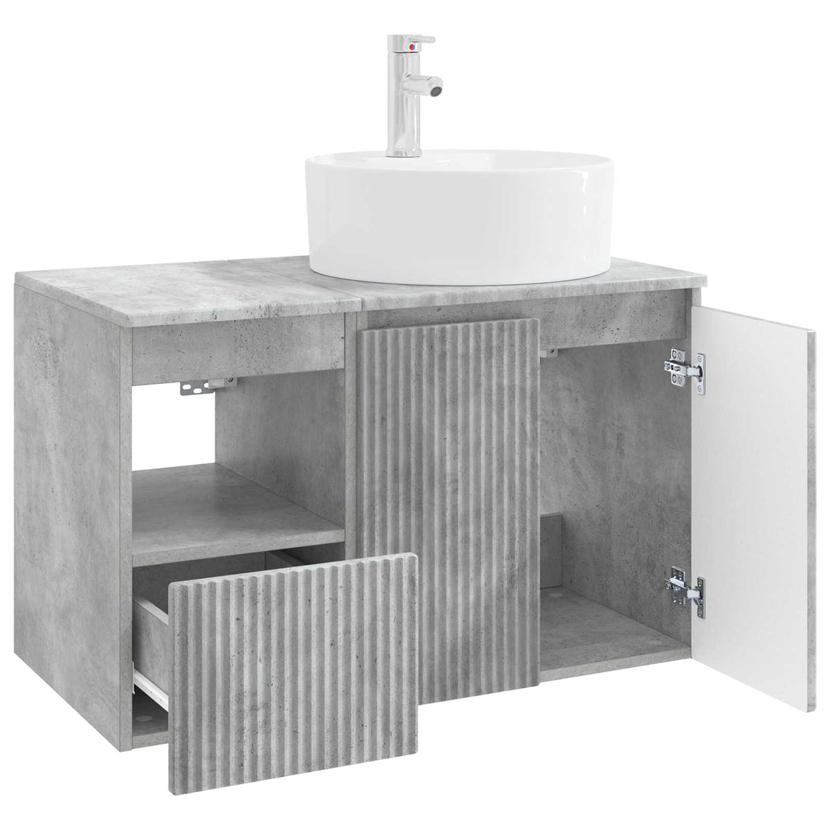 Bathroom Cabinet Set 2 pcs Concrete Grey 79.5 x 44.5 x 82 cm