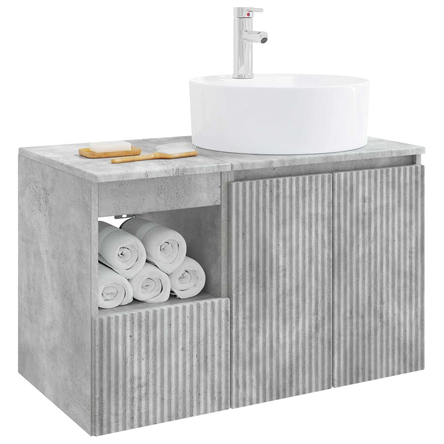 Bathroom Furniture Set 2 pcs Concrete Grey Engineered Wood