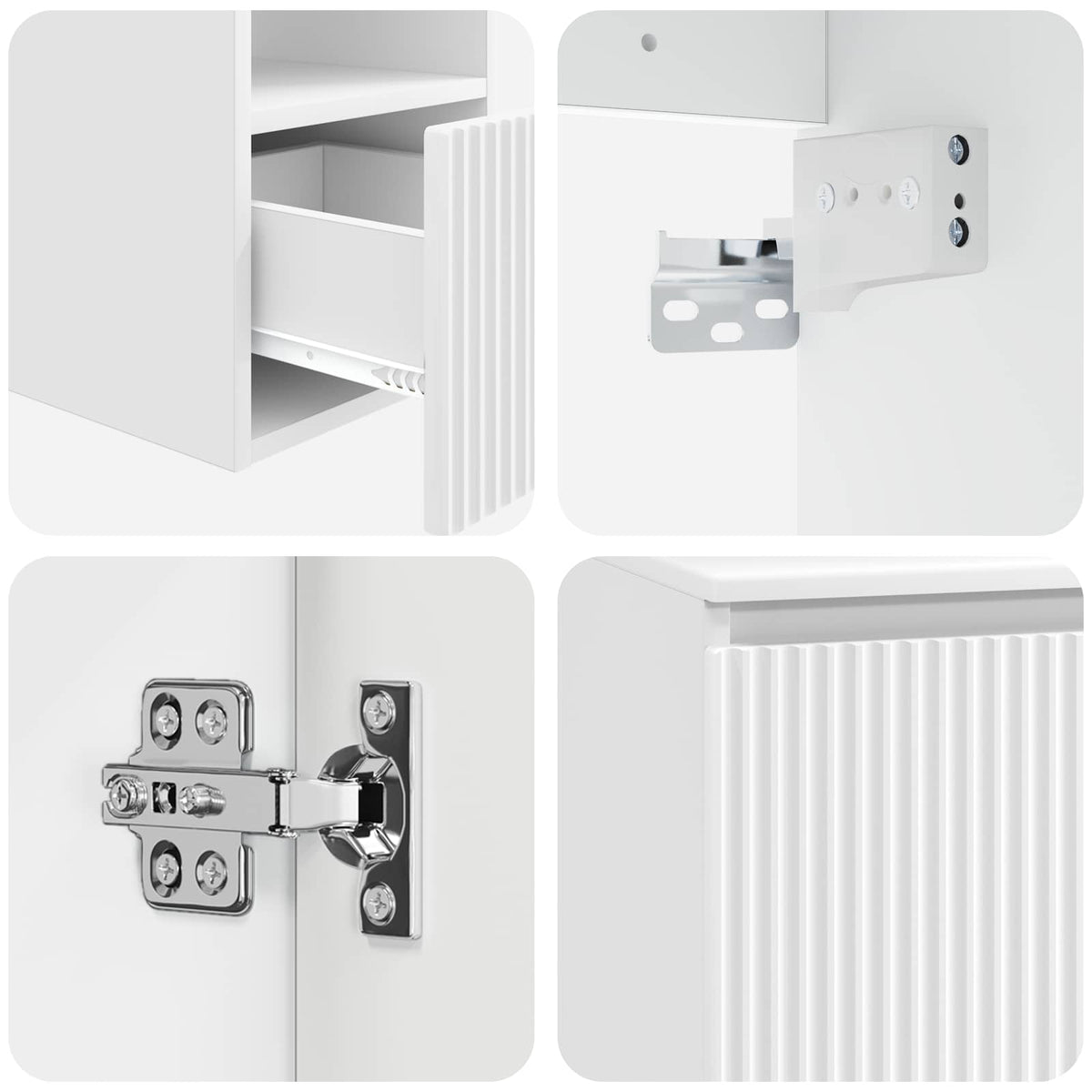 Bathroom Cabinet Set 2 pcs High Gloss White 79.5 x 44.5 x 82 cm