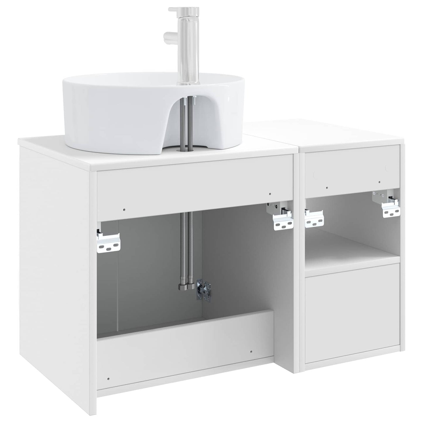 Bathroom Furniture Set 2 pcs High Gloss White Engineered Wood