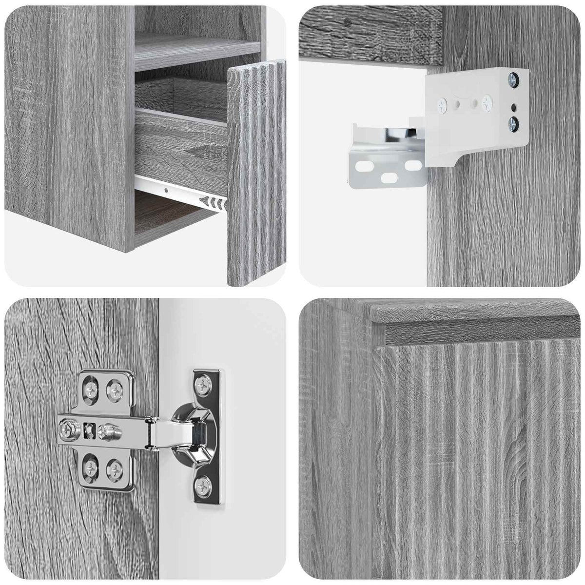 Bathroom Cabinet Set 2 pcs Grey Sonoma 79.5 x 44.5 x 82 cm