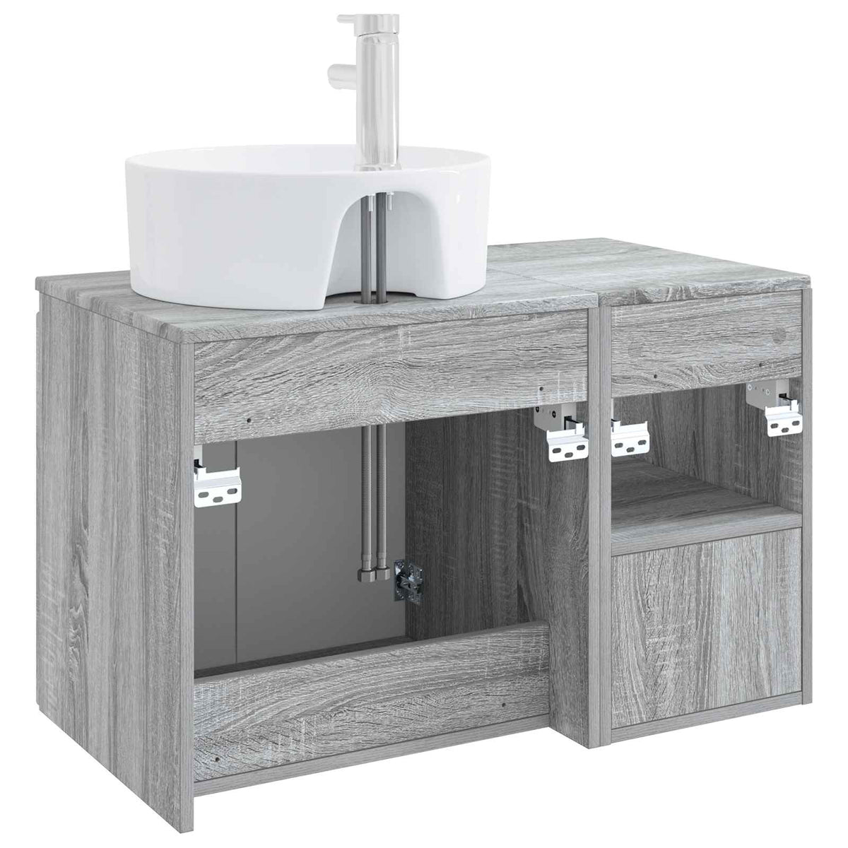 Bathroom Cabinet Set 2 pcs Grey Sonoma 79.5 x 44.5 x 82 cm