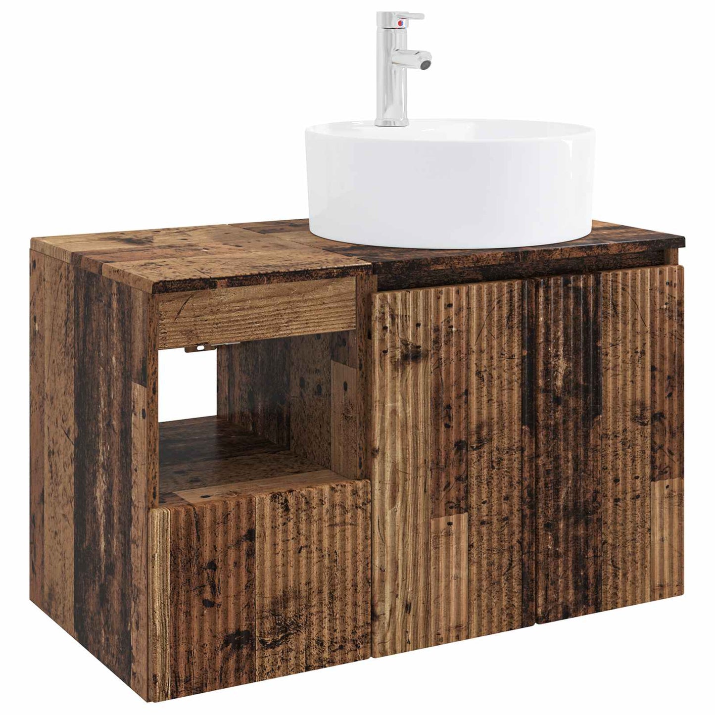 Bathroom Furniture Set 2 pcs Old Wood Engineered Wood