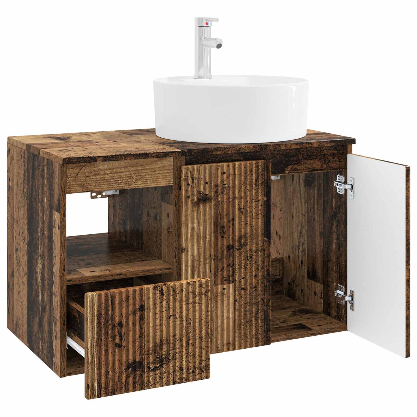 Bathroom Furniture Set 2 pcs Old Wood Engineered Wood