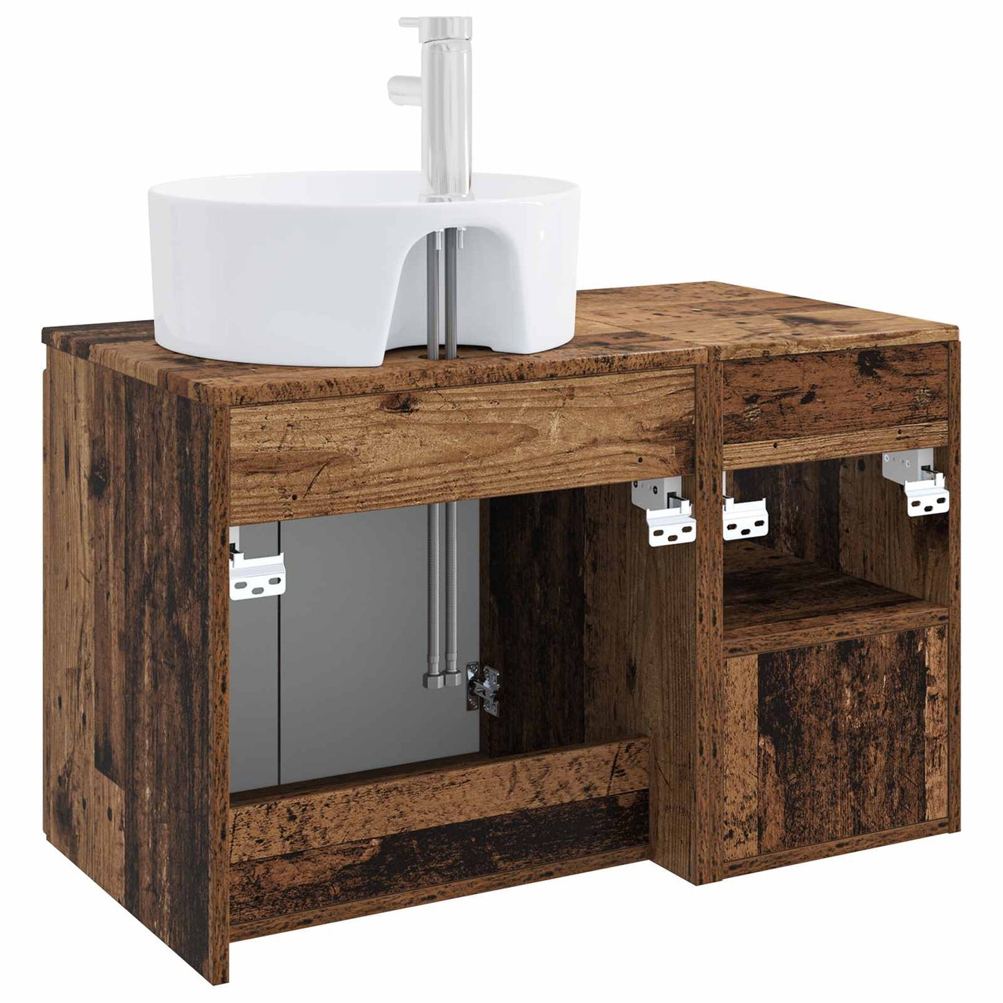 Bathroom Furniture Set 2 pcs Old Wood Engineered Wood