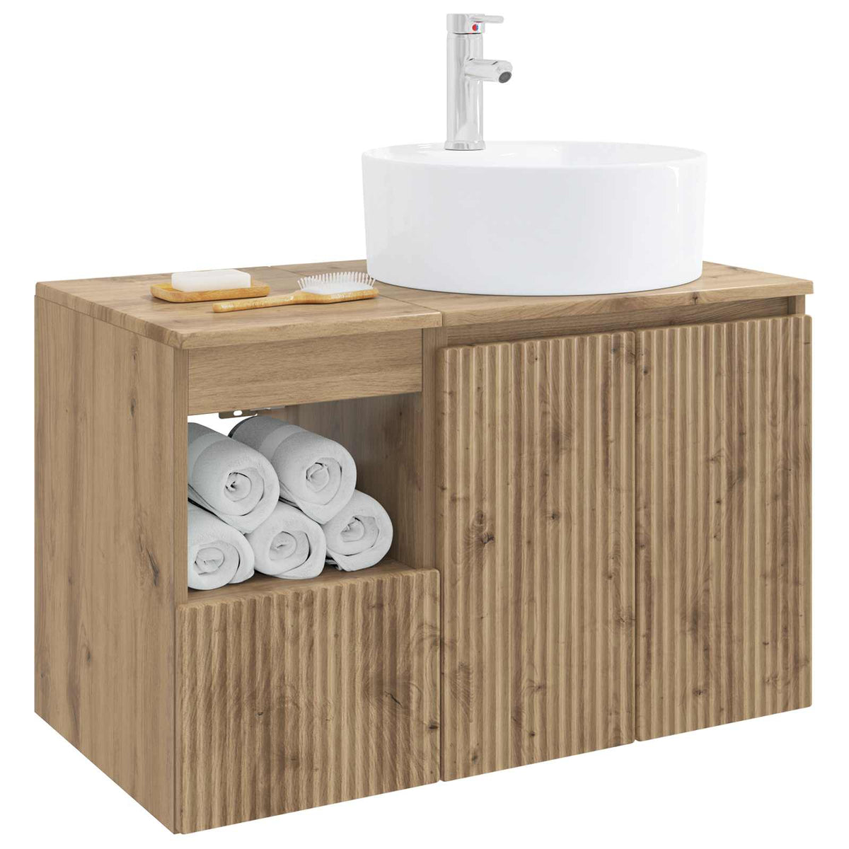 Bathroom Cabinet Set 2 pcs Artisan Oak 79.5 x 44.5 x 82 cm