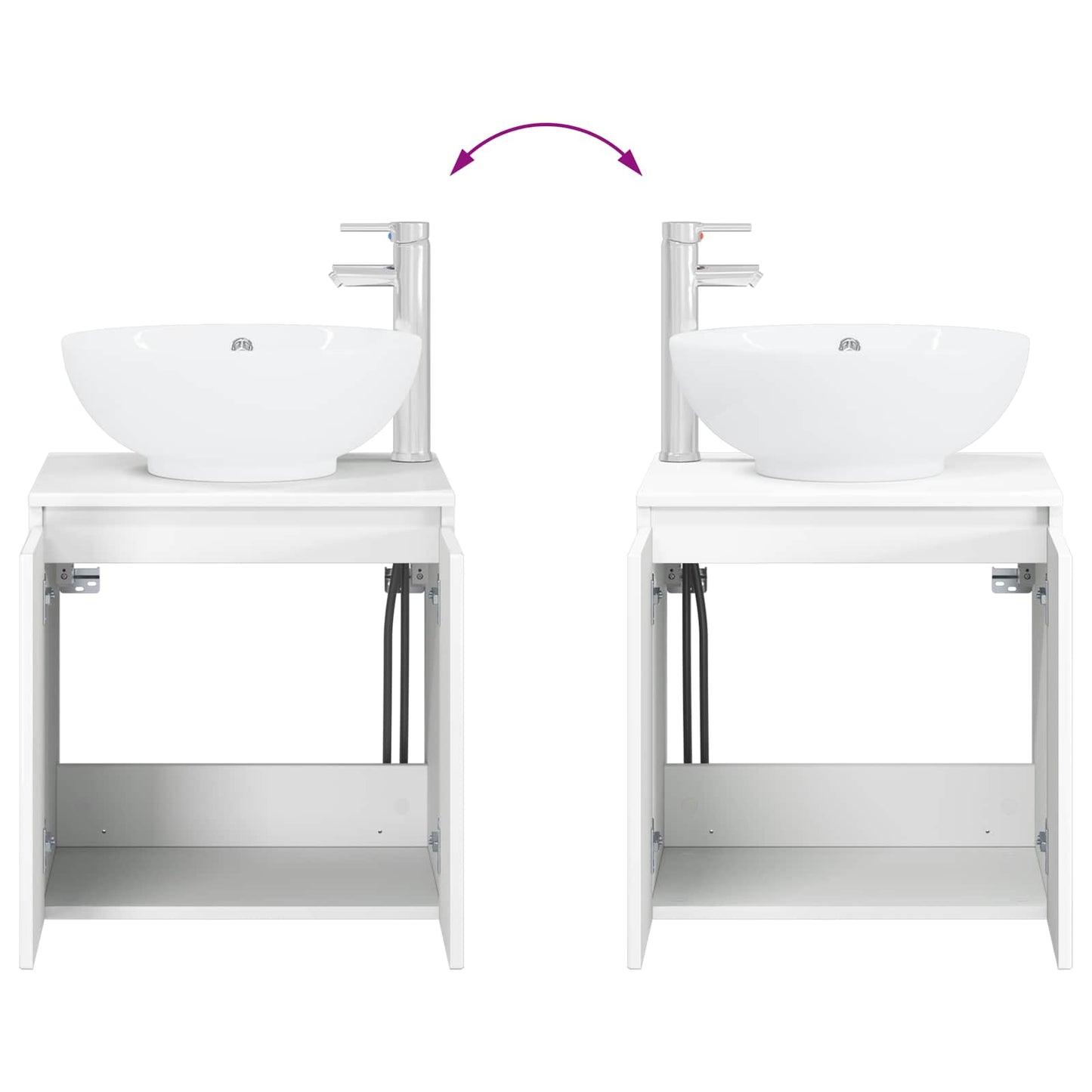 Bathroom Furniture Set 2 pcs High Gloss White Engineered Wood