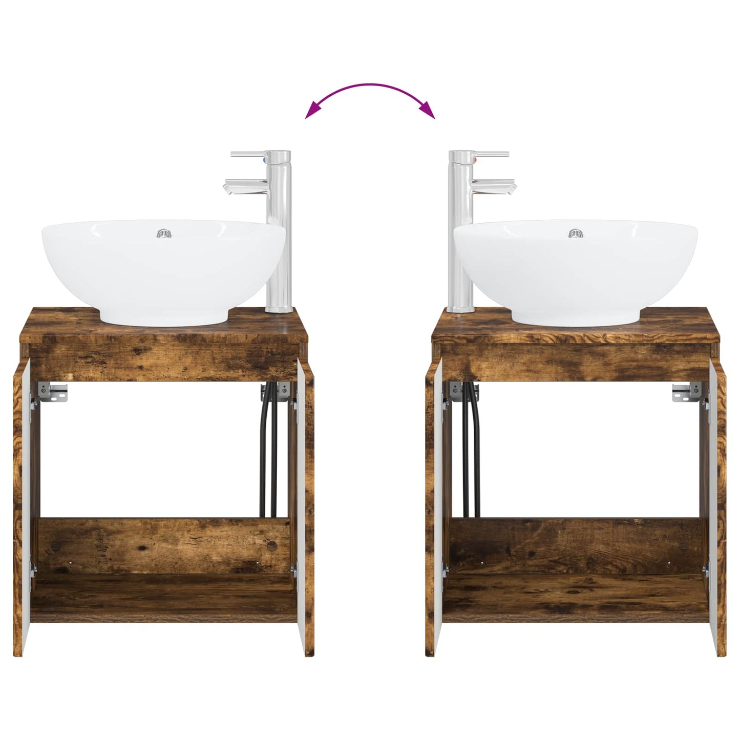 Bathroom Furniture Set 2 pcs Smoked Oak Engineered Wood