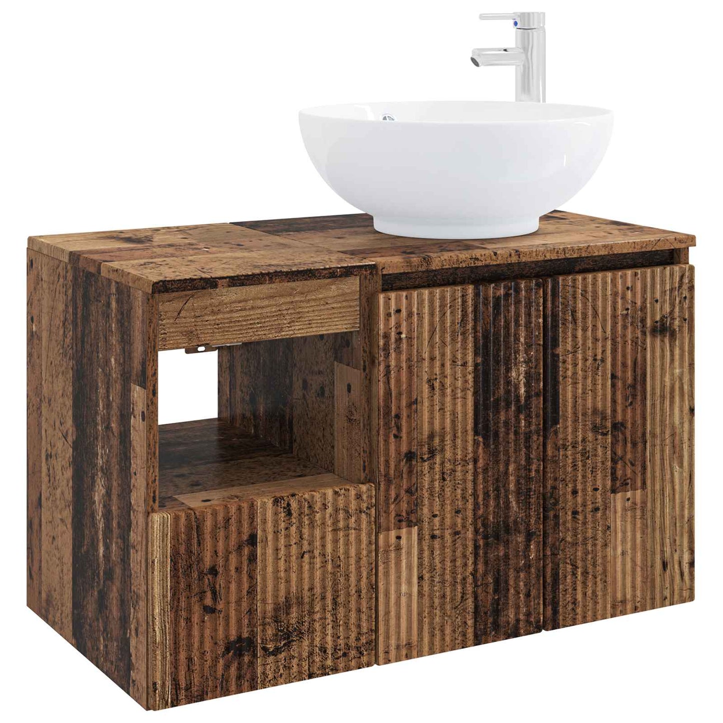 Bathroom Furniture Set 2 pcs Old Wood Engineered Wood