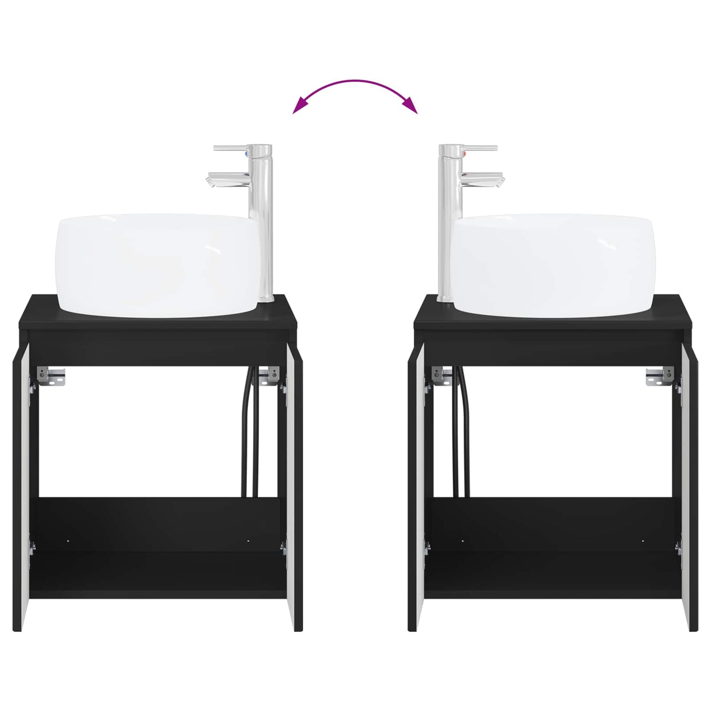 Bathroom Furniture Set 2 pcs Black Engineered Wood