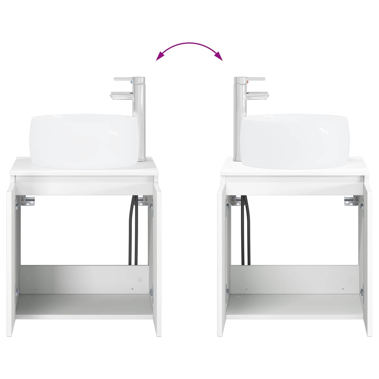 Bathroom Furniture Set 2 pcs High Gloss White Engineered Wood
