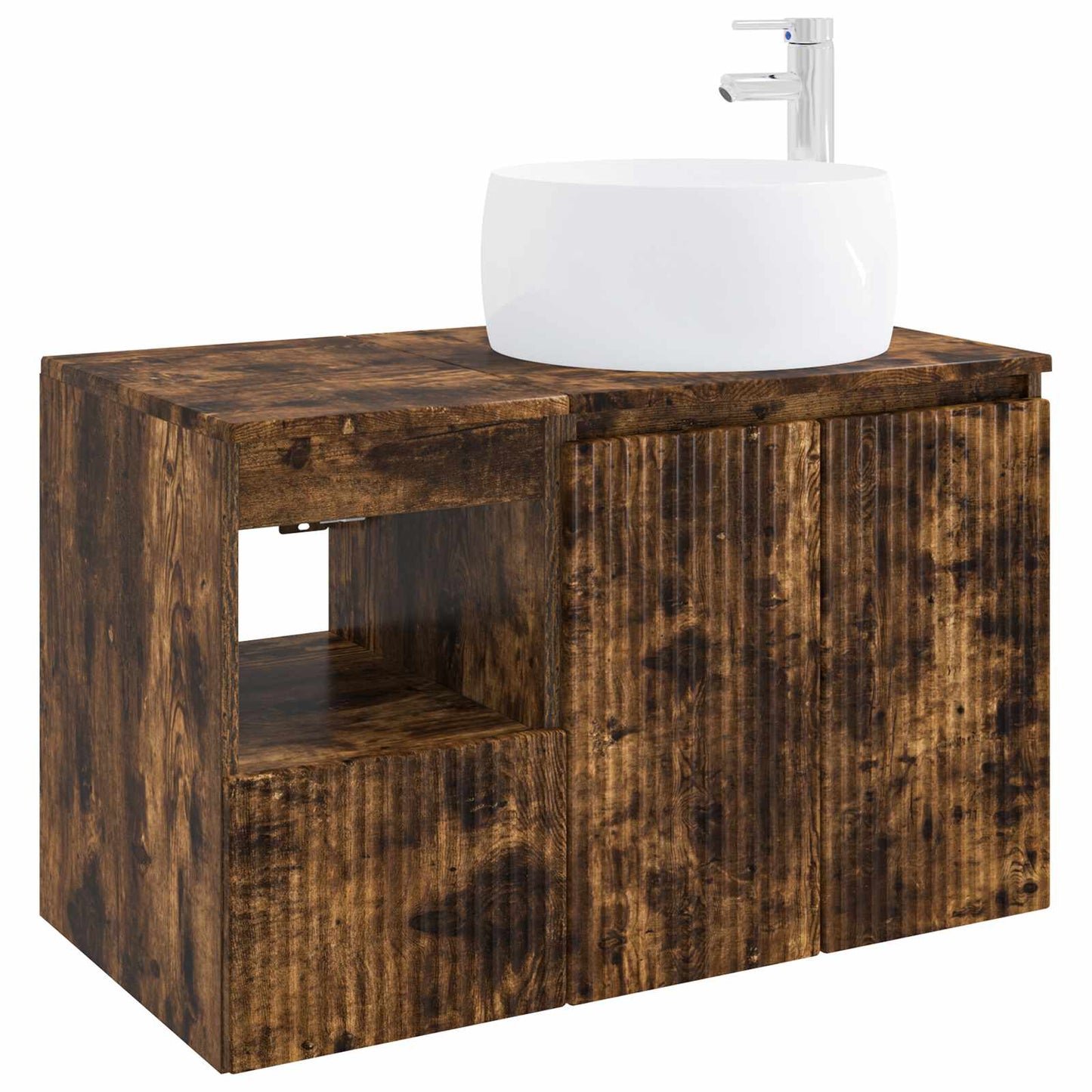 Bathroom Furniture Set 2 pcs Smoked Oak Engineered Wood