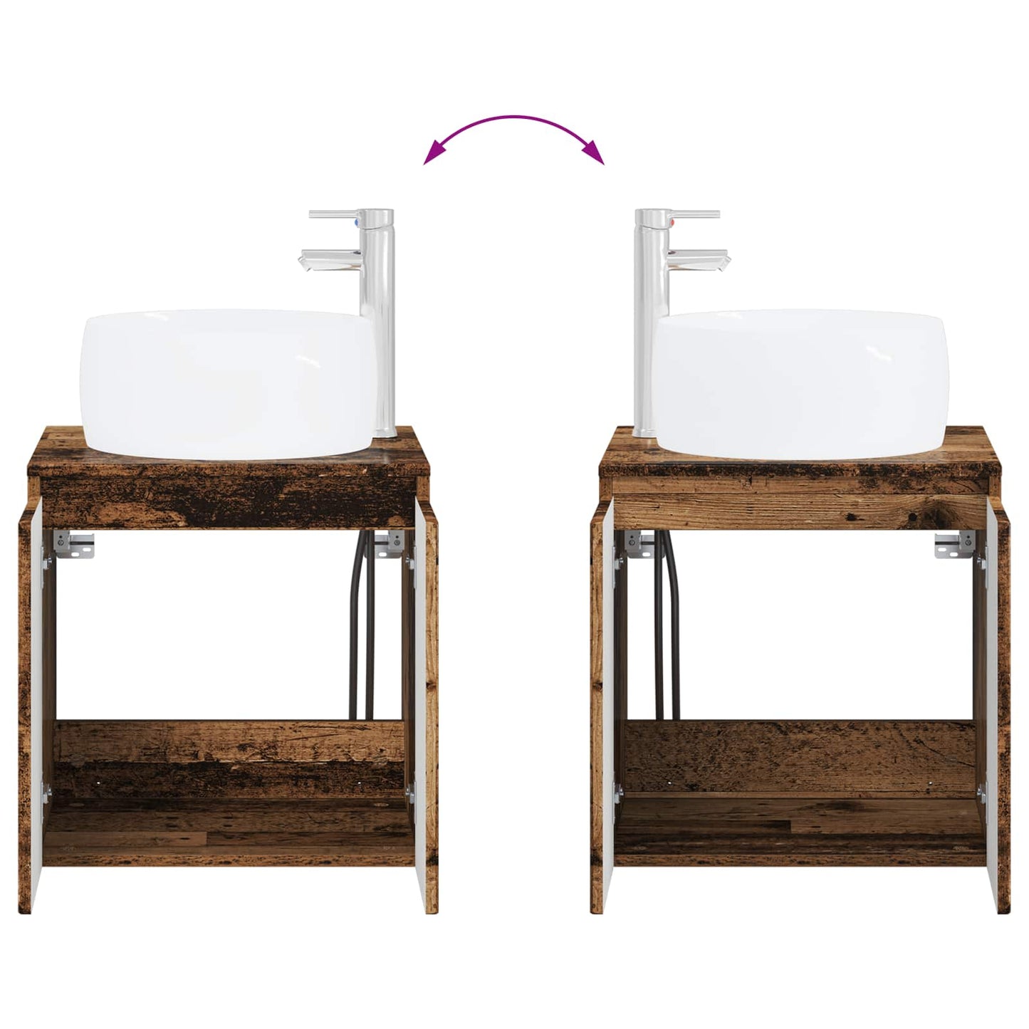 Bathroom Furniture Set 2 pcs Old Wood Engineered Wood