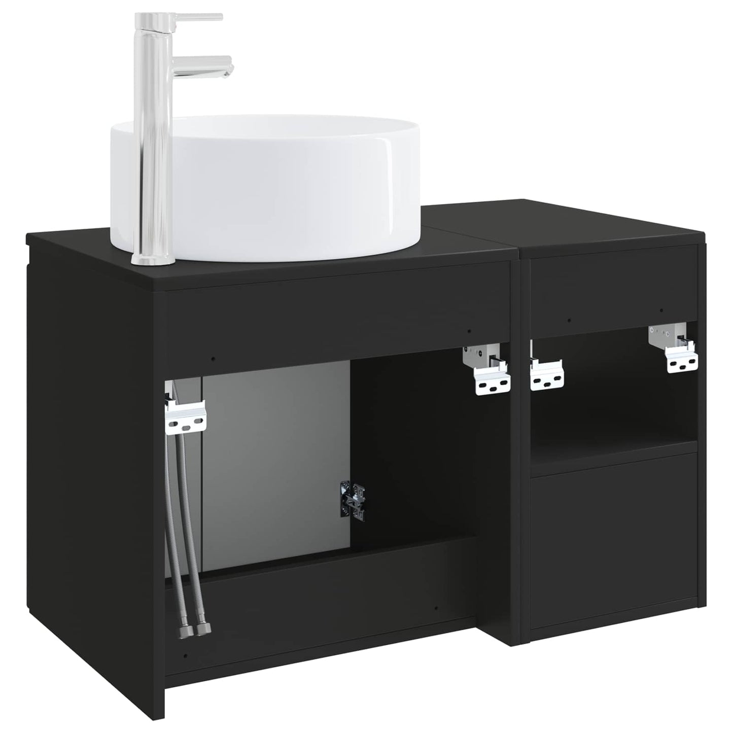 Bathroom Furniture Set 2 pcs Black Engineered Wood