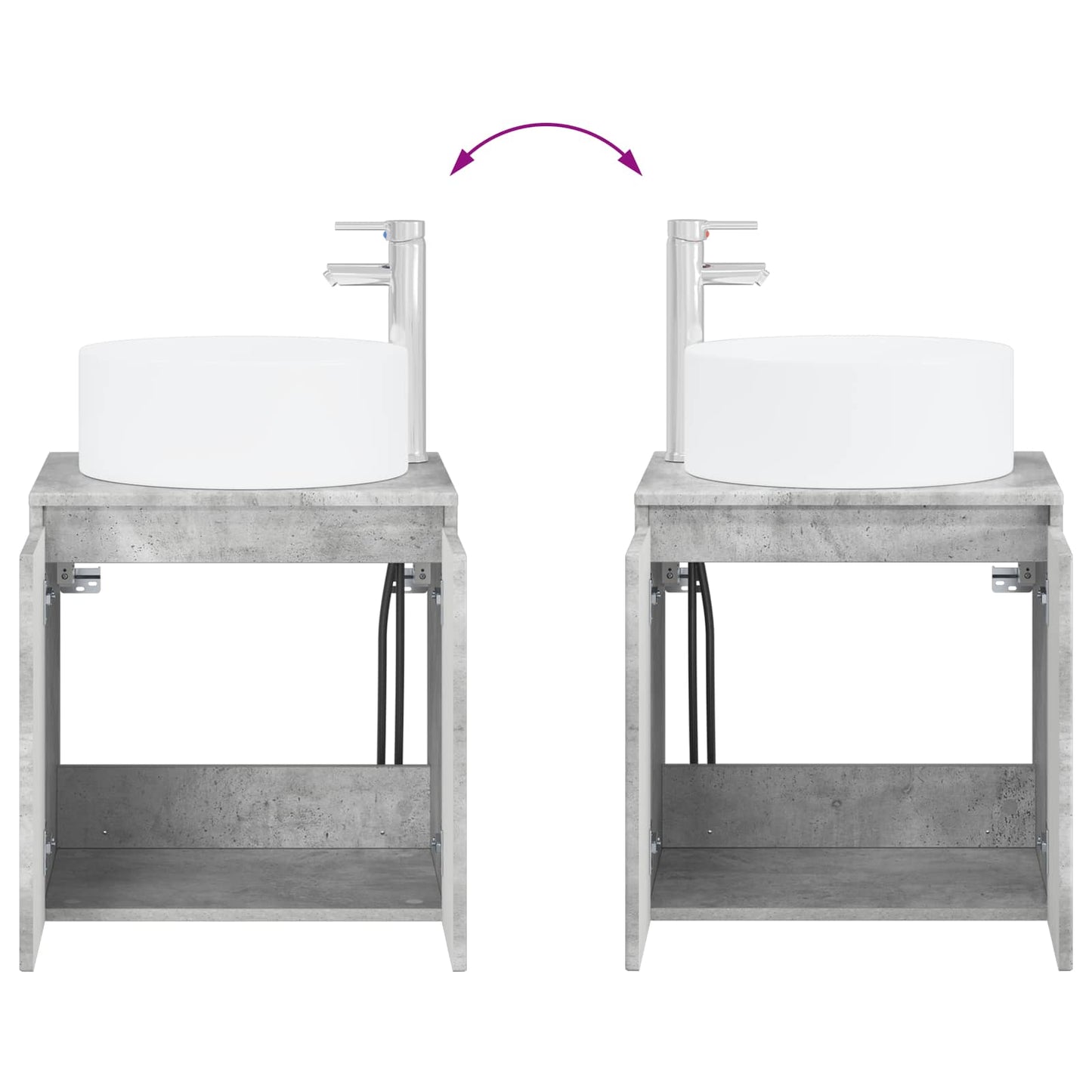 Bathroom Furniture Set 2 pcs Concrete Grey Engineered Wood