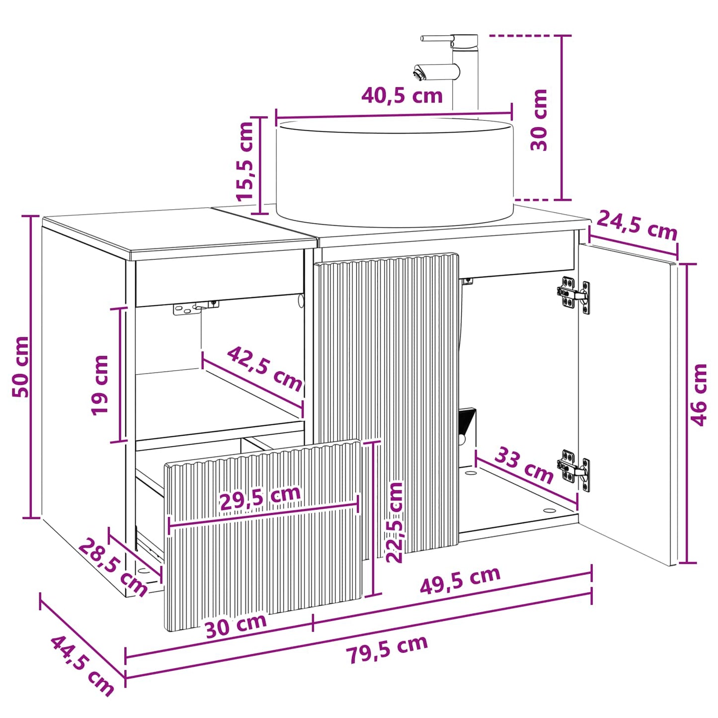 Bathroom Furniture Set 2 pcs High Gloss White Engineered Wood