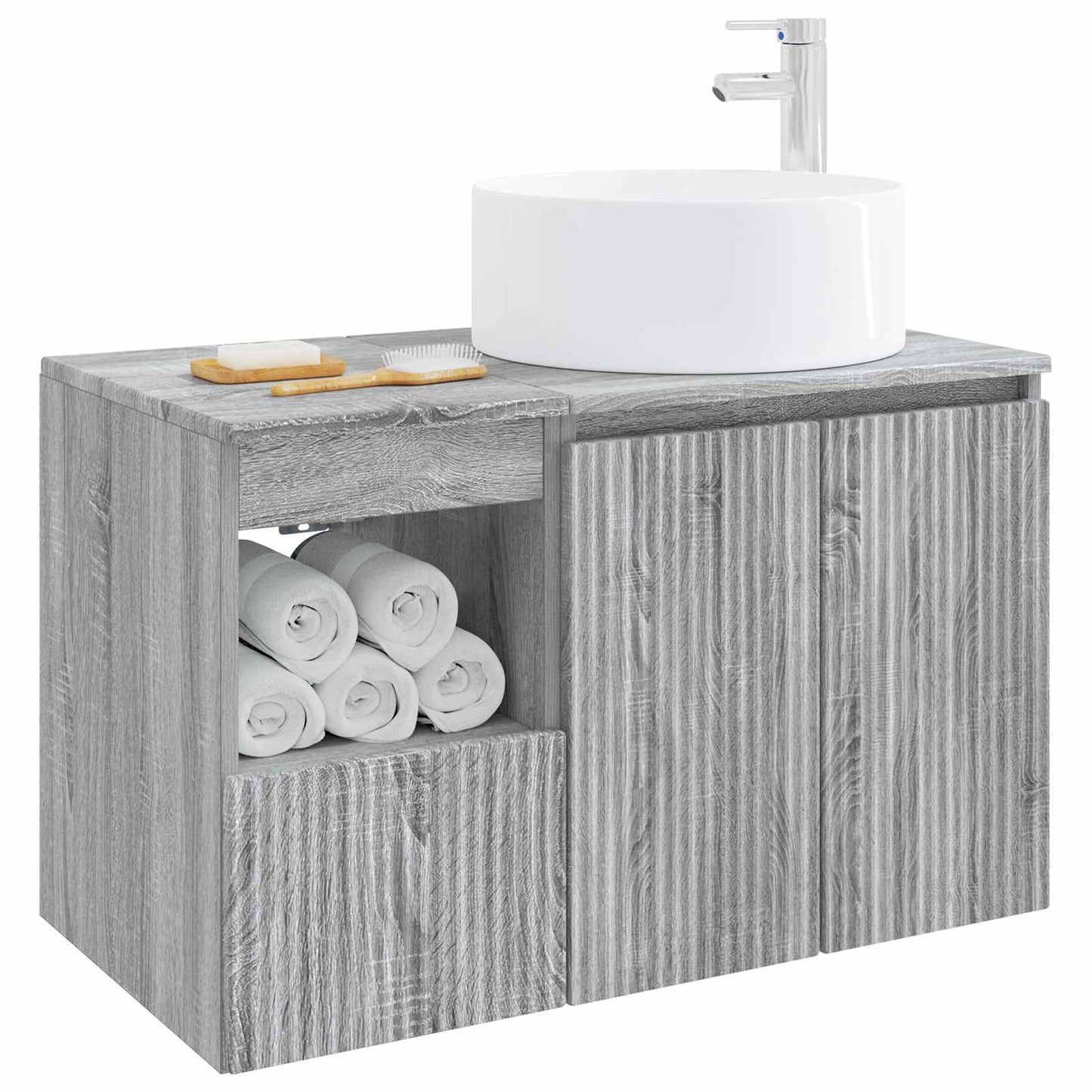 Bathroom Furniture Set 2 pcs Grey Sonoma Engineered Wood