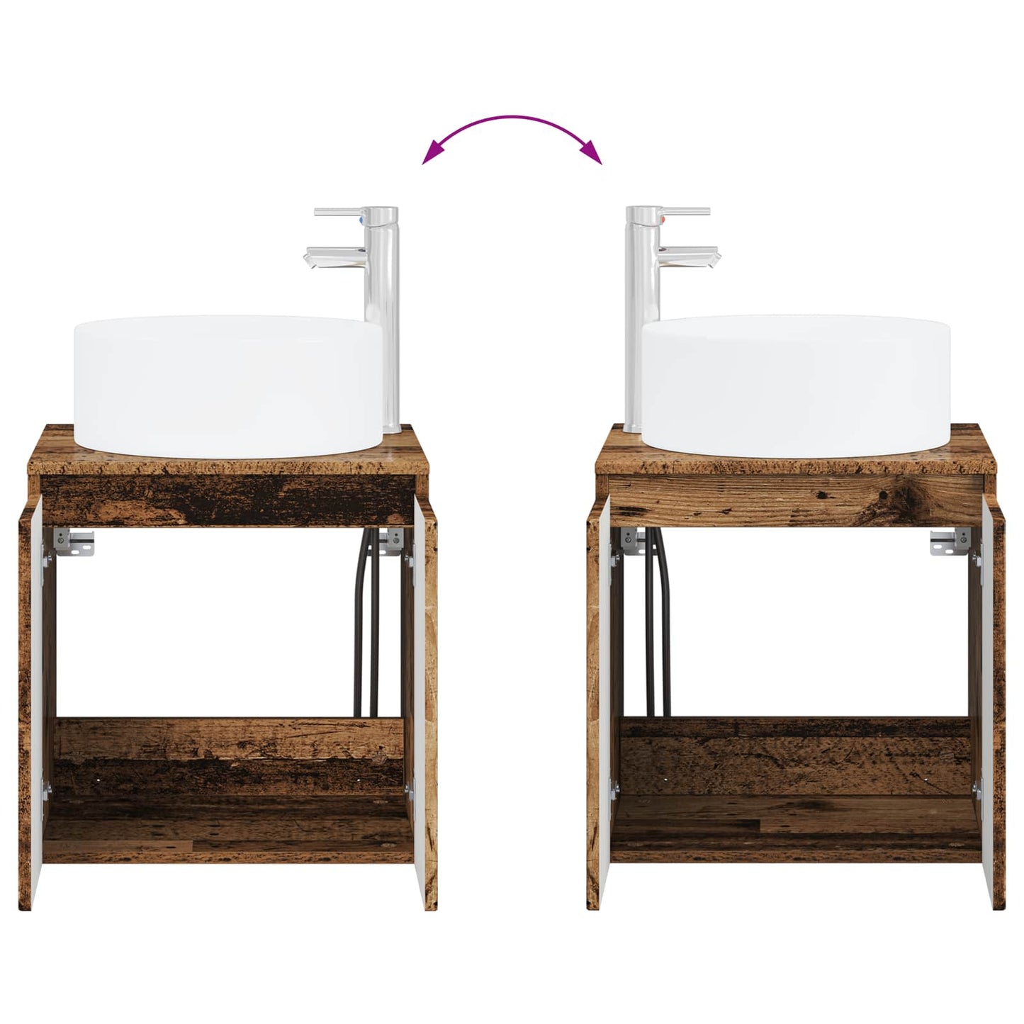 Bathroom Furniture Set 2 pcs Old Wood Engineered Wood